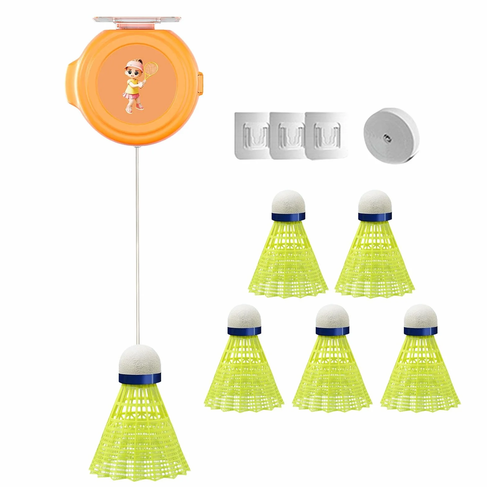 Entrenador de rebote de bádminton portátil para entrenamiento de agilidad con cordones elásticos