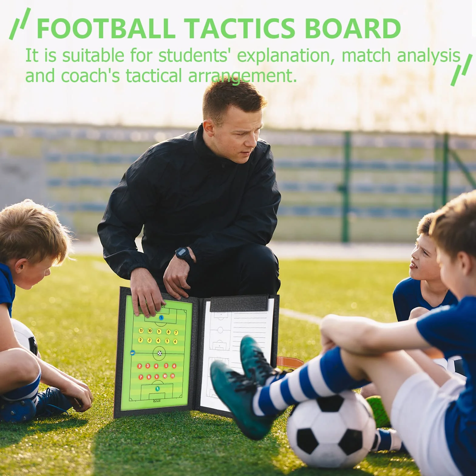 Carpeta Táctica de Fútbol con Imanes, Pizarra Entrenamiento 53x31cm