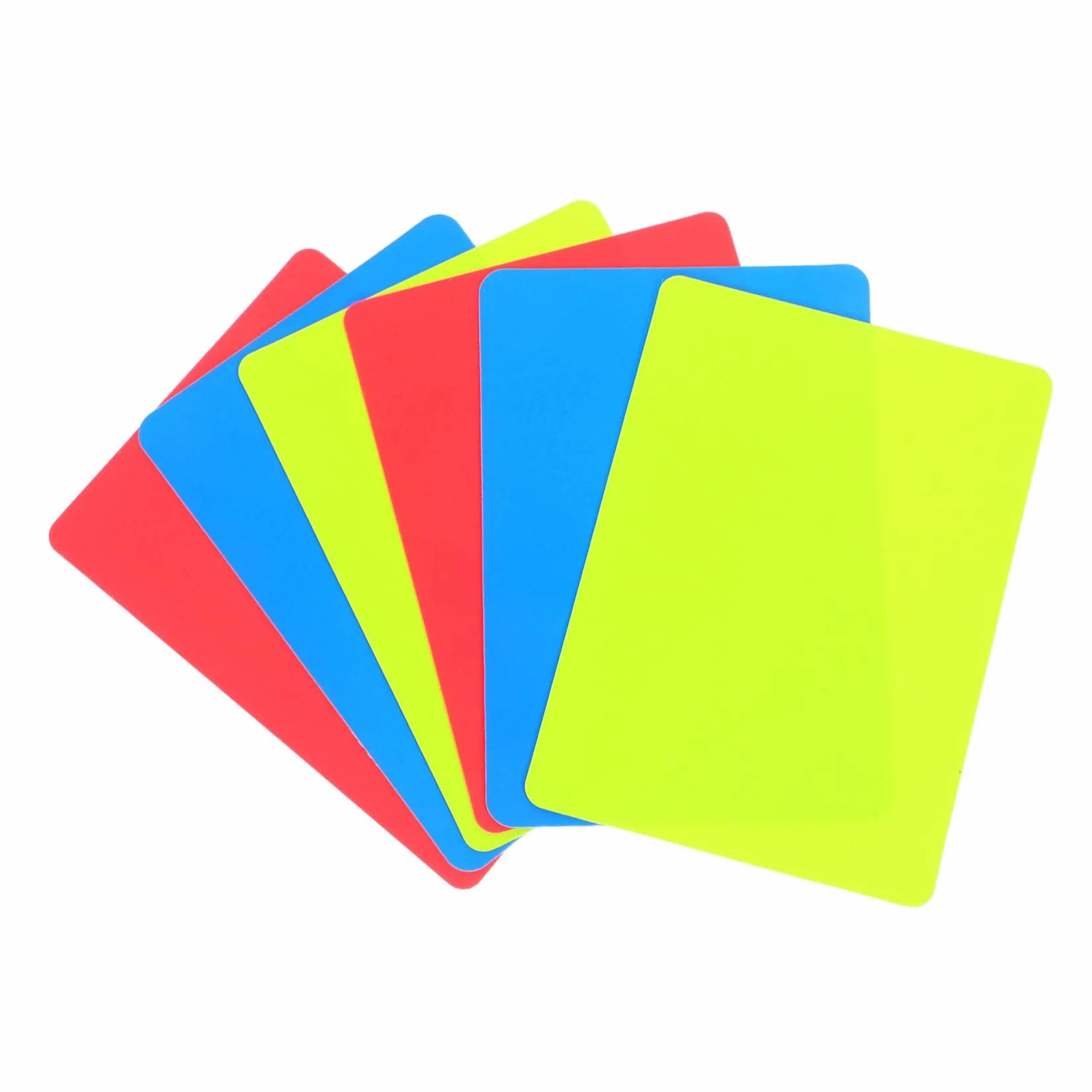 TOYANDONA Juego de 6 Tarjetas de Árbitro de Fútbol Profesional Rojo Amarillo Azul PVC