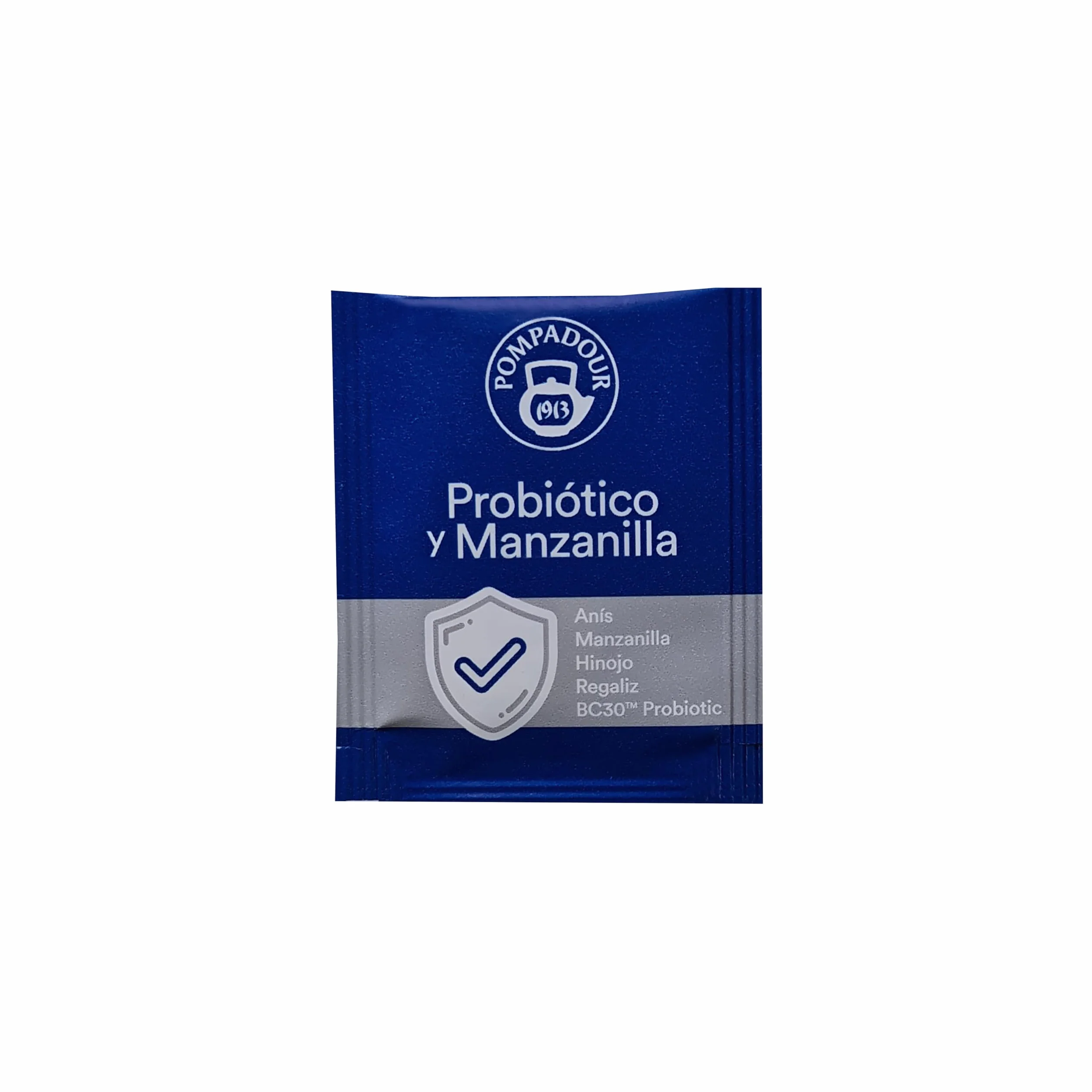 Pompadour | Probiótico y Manzanilla | Ayuda a la Flora Intestinal | Con Probiótico BC30 | Sin Teína | 15 Bolsitas de 1,75 Gr