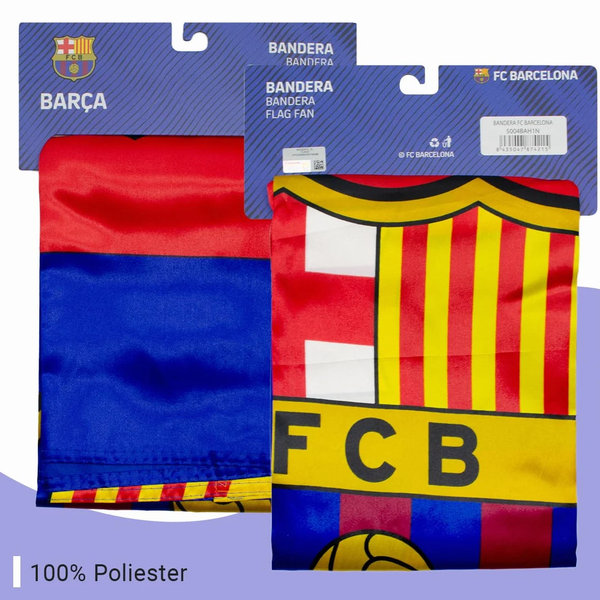 Bandera oficial del Barcelona de Fútbol 150x100 cm con Llavero Culers