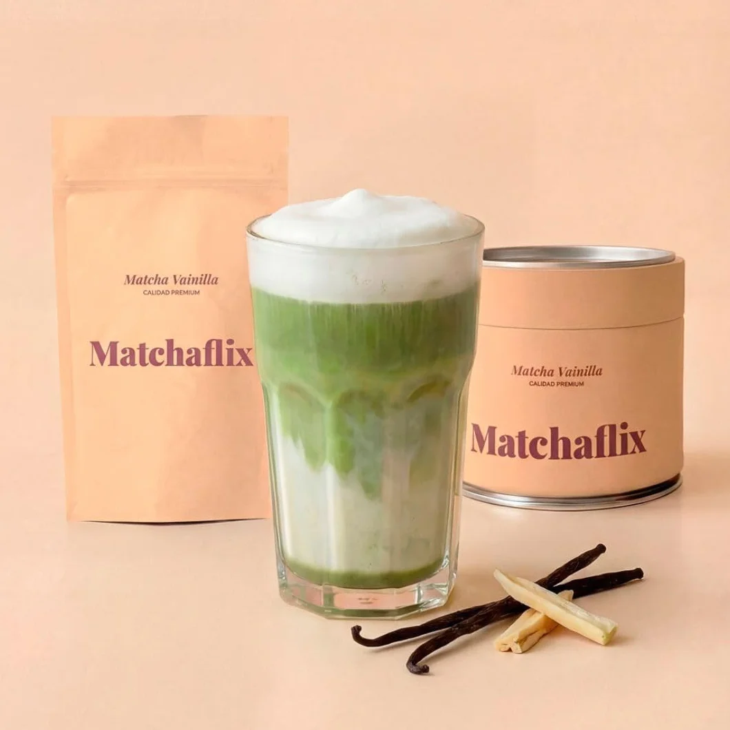 Matchaflix | Té Matcha Premium Sabor Vainilla (100 Gramos) | Té Instantáneo | Healthy | Green Drink