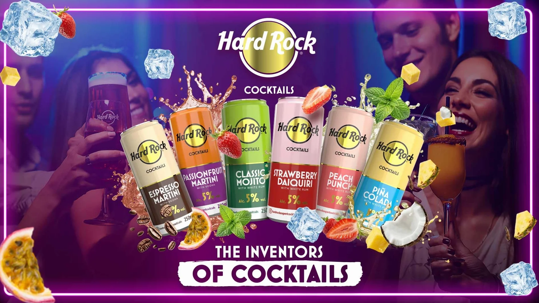 12 x 250ml - HARD ROCK READY TO DRINK COCKTAIL PIÑA COLADA 250ML 5% - PACK 12 LATAS