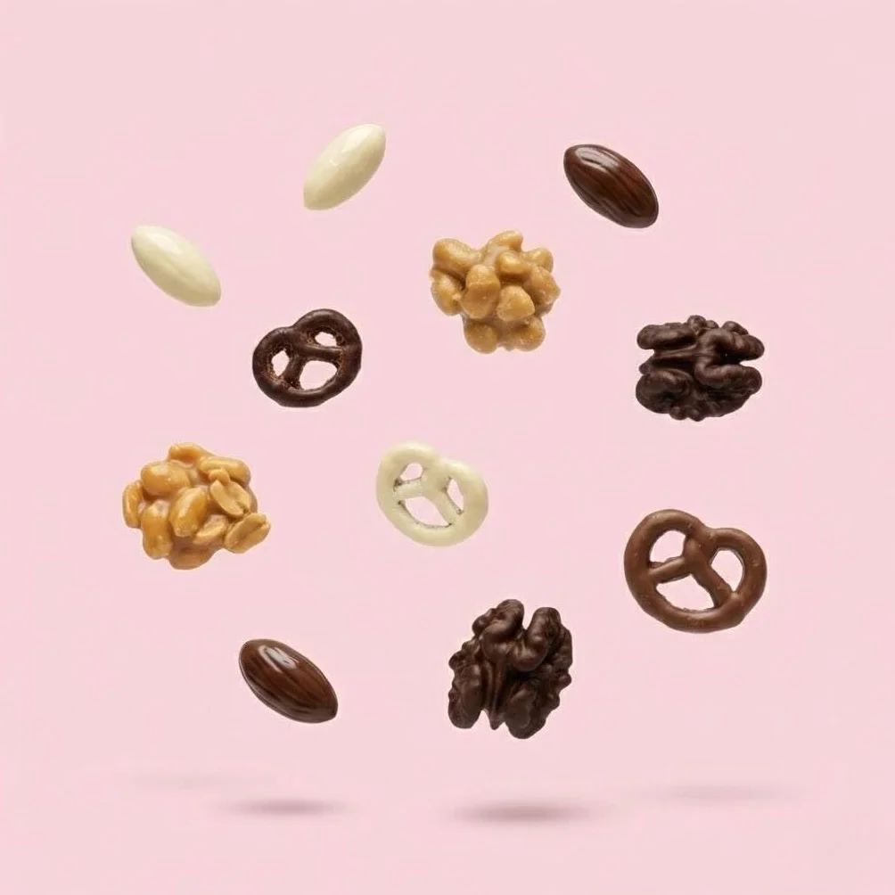 NULTHY - Caja Gourmet La Golosa | Selección Premium de Frutos Secos, Almendras, Nueces y Pretzels Cubiertos de Chocolate - Caja Regalo