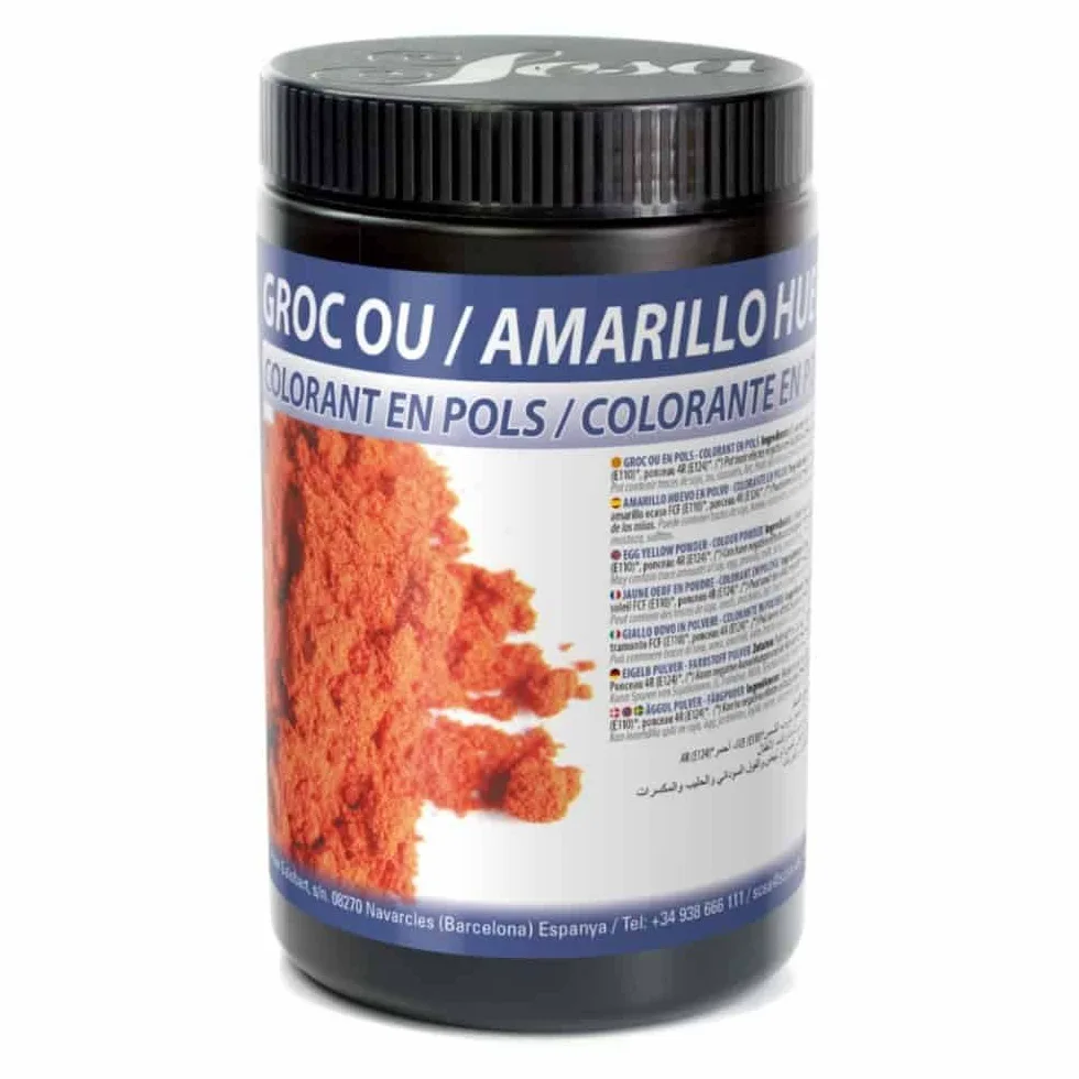 SOSA Colorante en polvo sintetico - Hidrosoluble- Uso alimentario (Amarillo huevo, Grande)