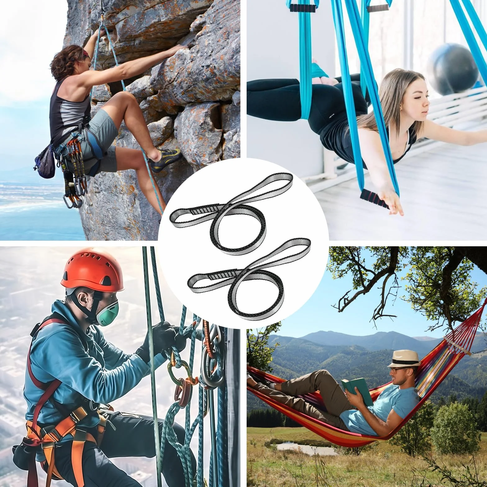 Eslinga de Escalada de Nailon 60cm 2 Piezas Corredor Cuerda Escalada en Roca Montañismo