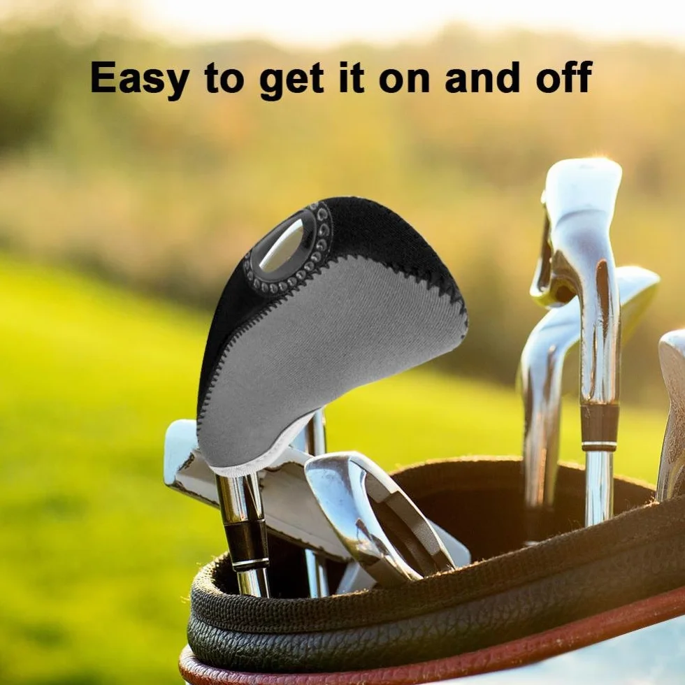 Fundas Protectoras de Golf de Neopreno Impermeables, Juego de 10, Negro Rojo Verde
