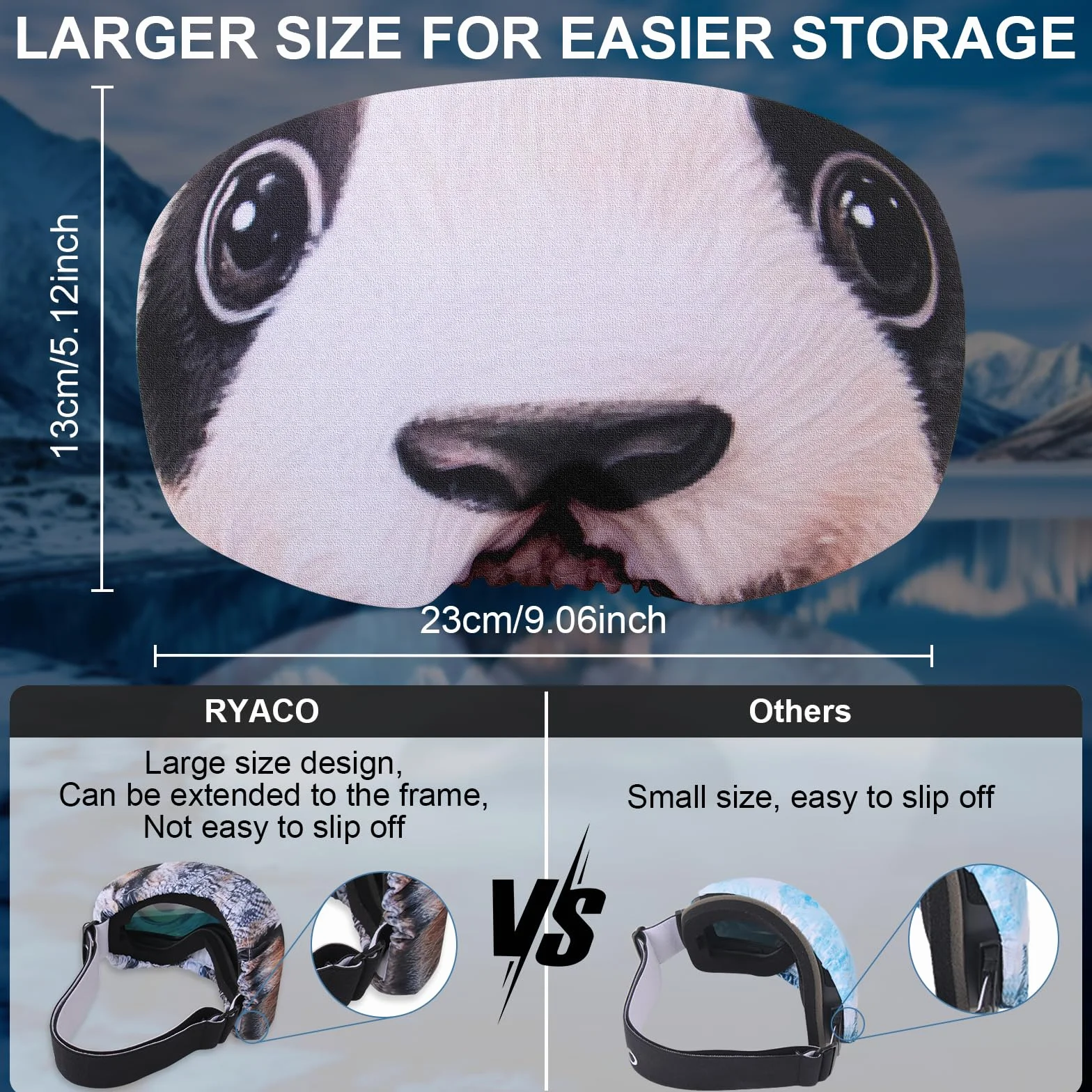 Ryaco Protective Case for Ski Goggles Microfibre Travel Storage