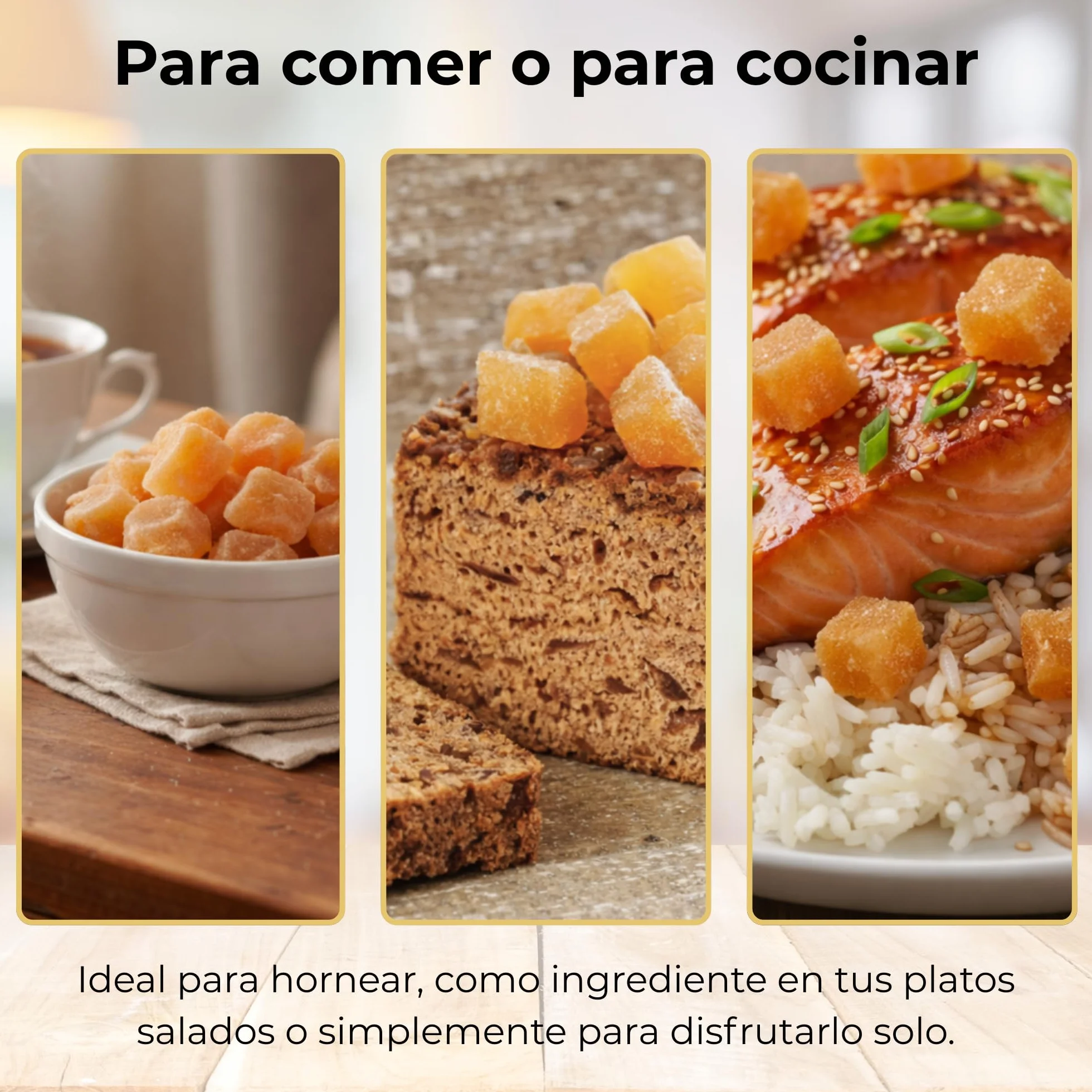 MA bio-épicerie - Jengibre Confitado Ecológico Reducido en Azúcar -30% en Cubitos 1850 g - Jengibre Deshidratado a Granel sin Conservantes - Alternativa Más Ligera