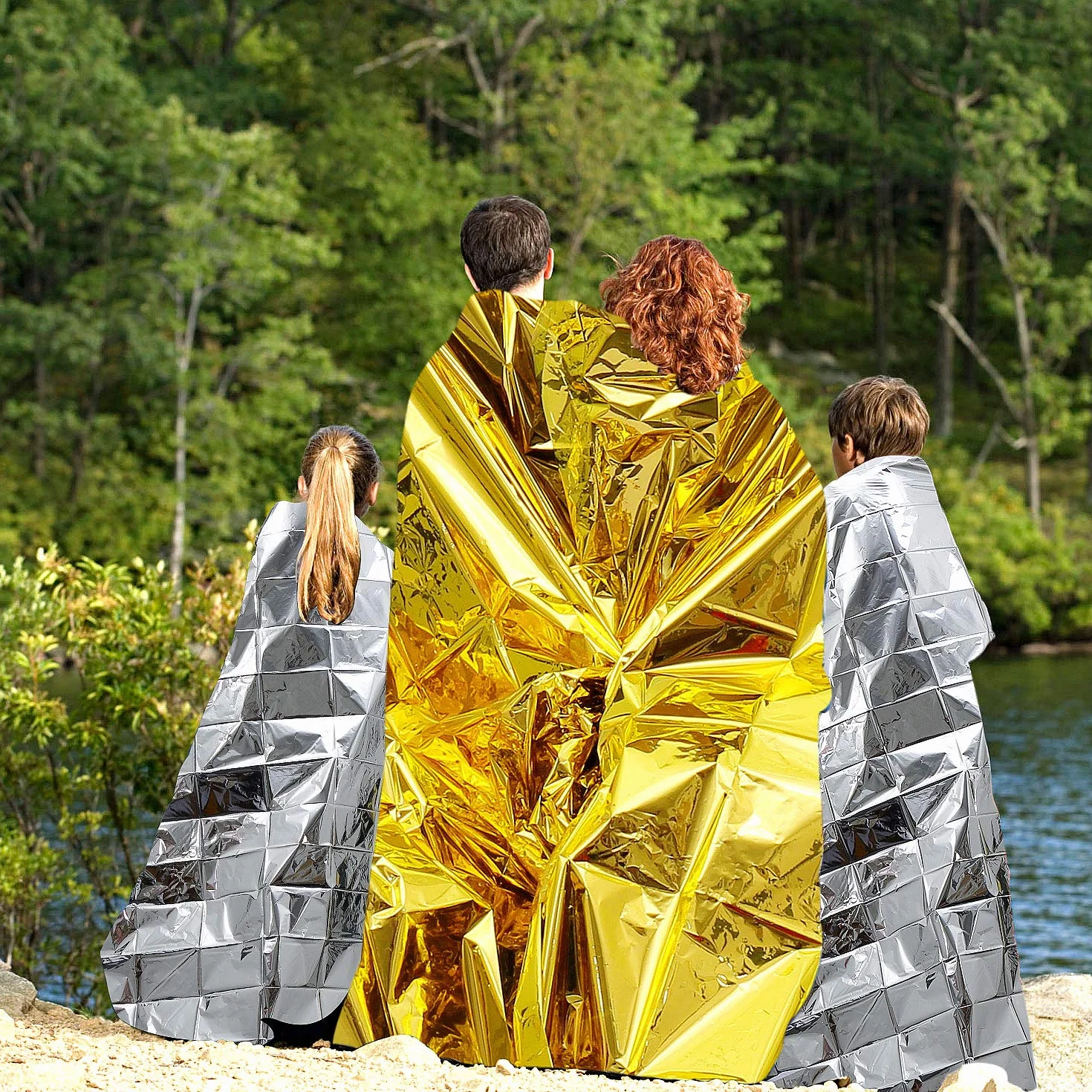 Manta de Aluminio de Emergencia 210x160 cm 6 Piezas Reutilizable
