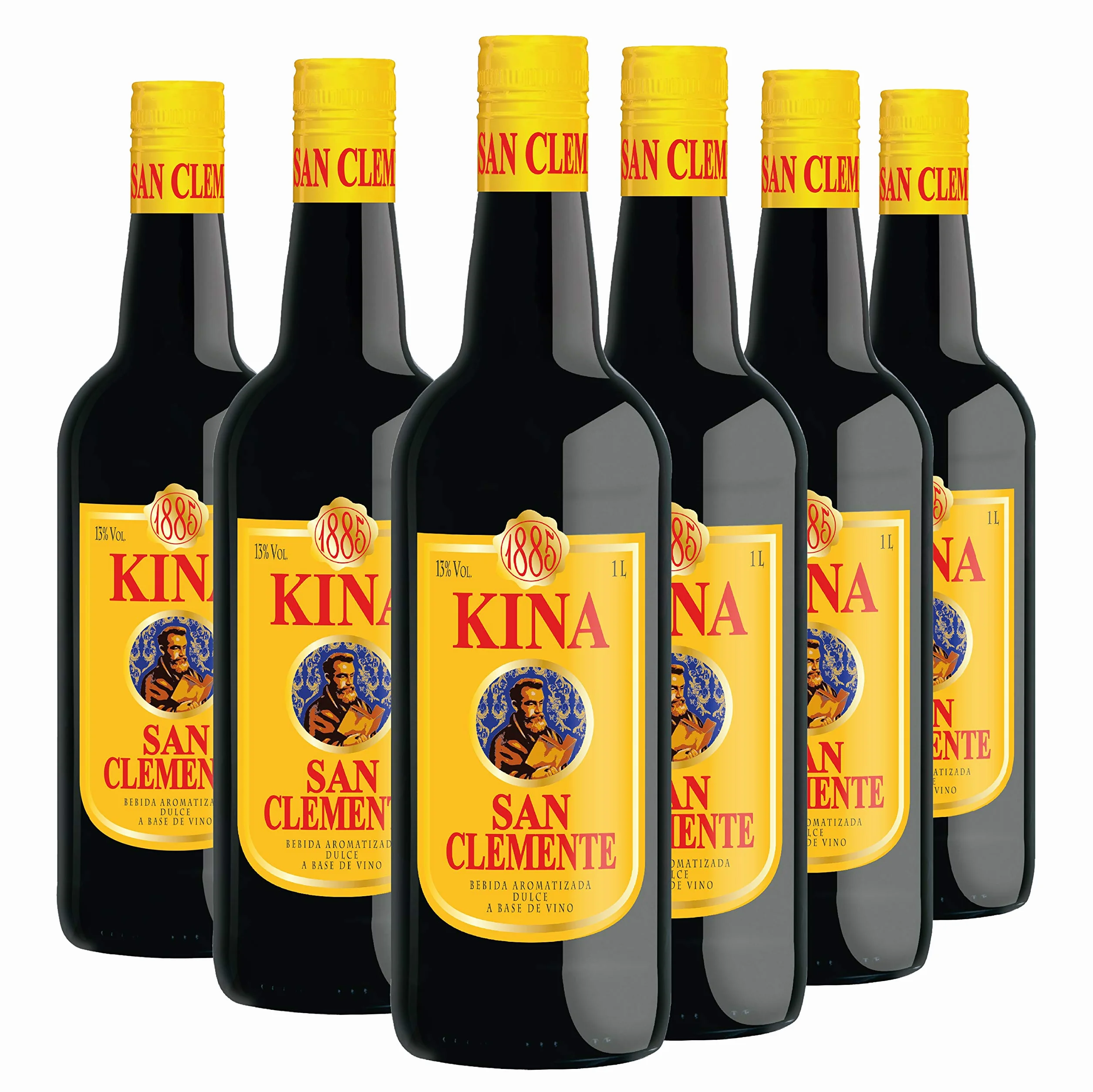 Kina San Clemente - Pack 6 botellas de 1 L - Bebida aromatizada dulce