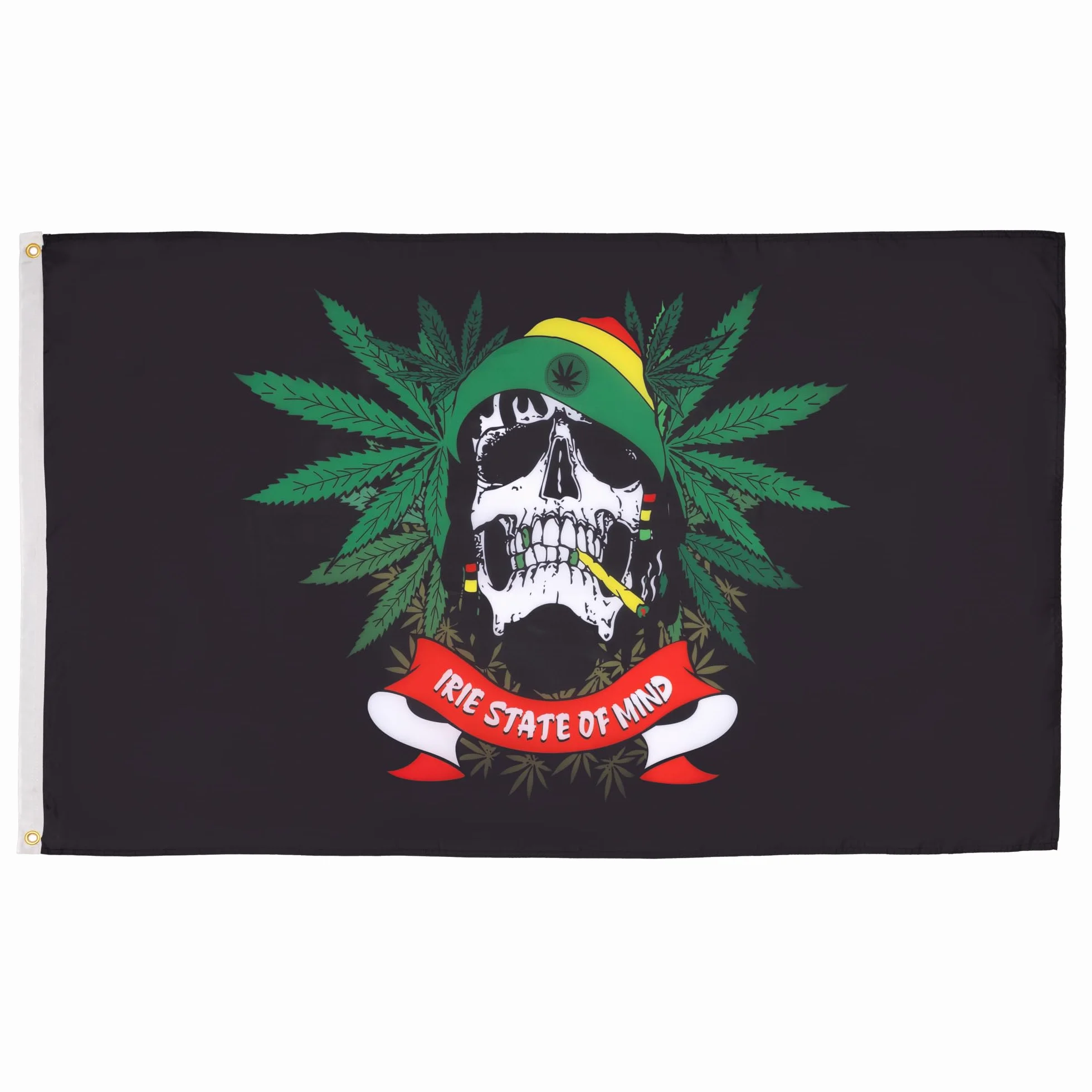 AZ FLAG Bandera Pirata Rasta 150x90 cm Calavera Rastafari 100% Poliéster Ojales Metal