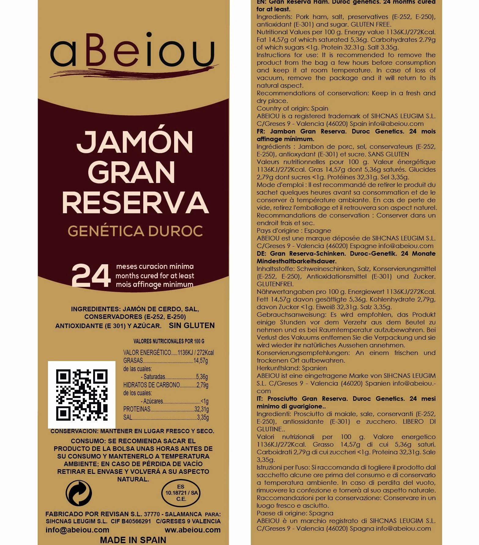 Lote Surtido Gourmet Gran Reserva Duroc + Ibérico Bellota 600 g 6 Sobres Jamón Chorizo Salchichón Cert. Hycer Guijuelo