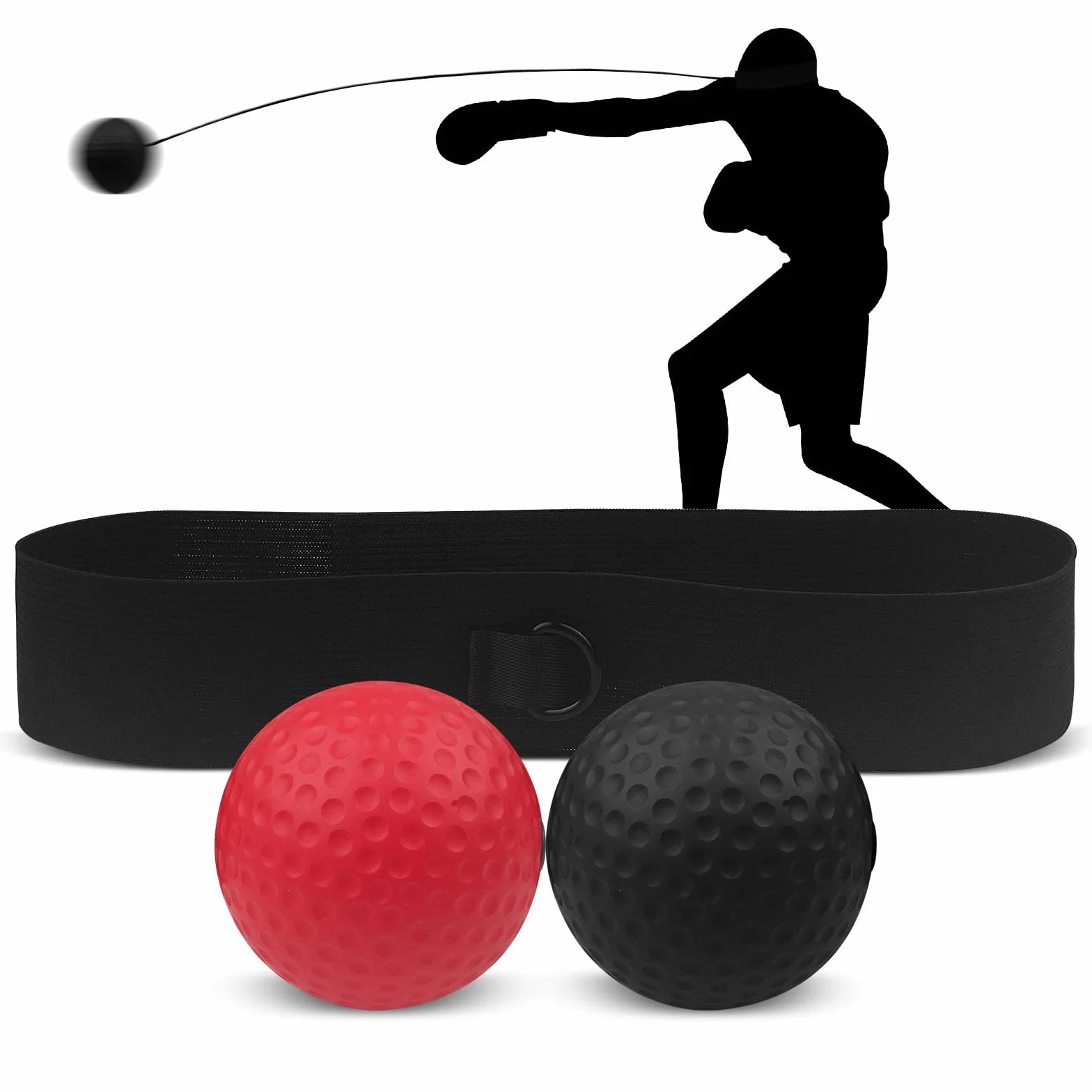 Rseuphiee Pelota Entrenamiento Reflejos Boxeo 2 Pelotas Reacción 1 Diadema Ajustable Coordinación Mano-Ojo