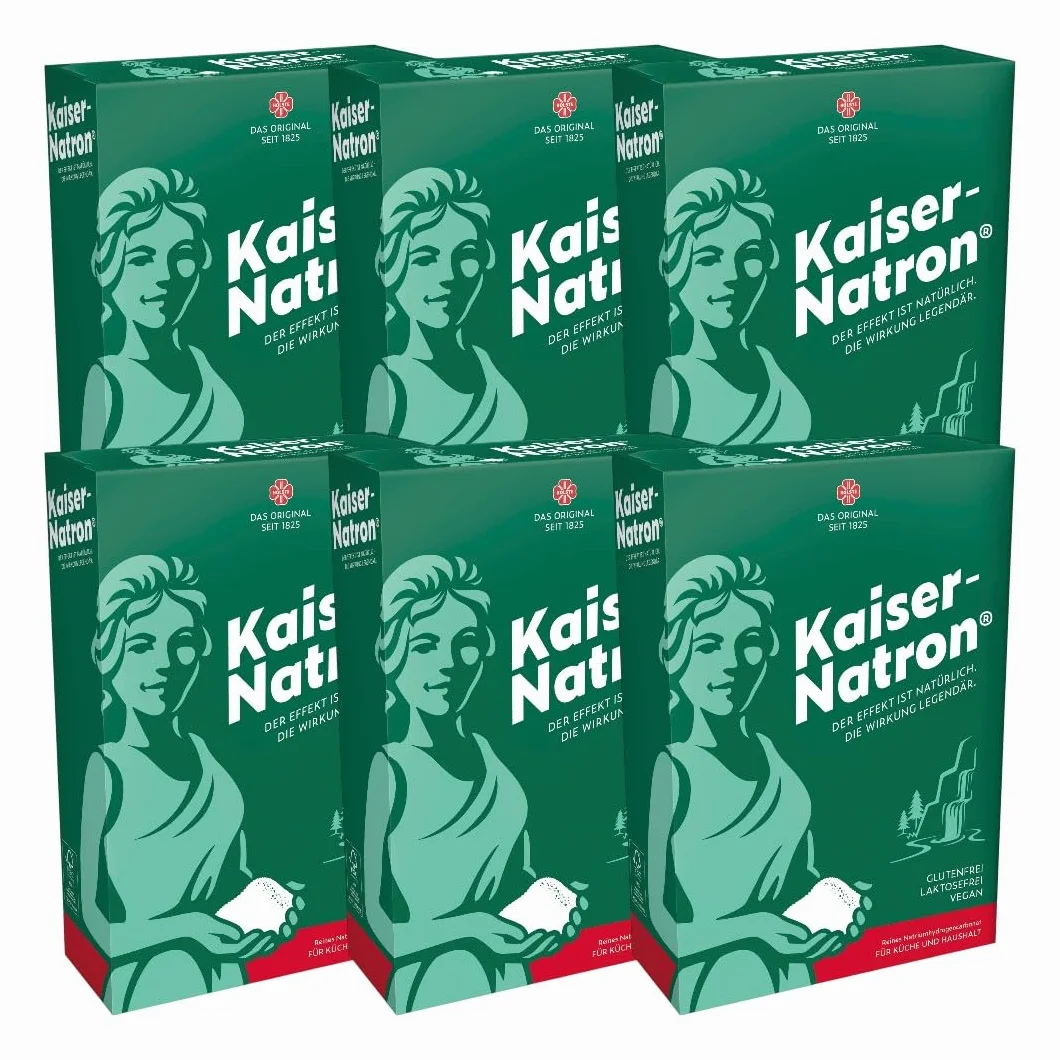 Zama4Zingo Bicarbonato de Sodio en Polvo Kaiser 6 x 250 g. Bicarbonato de Sodio Puro para Uso doméstico y de Cocina, en Polvo, sin Gluten, Vegano, sin lactosa + Tarjeta
