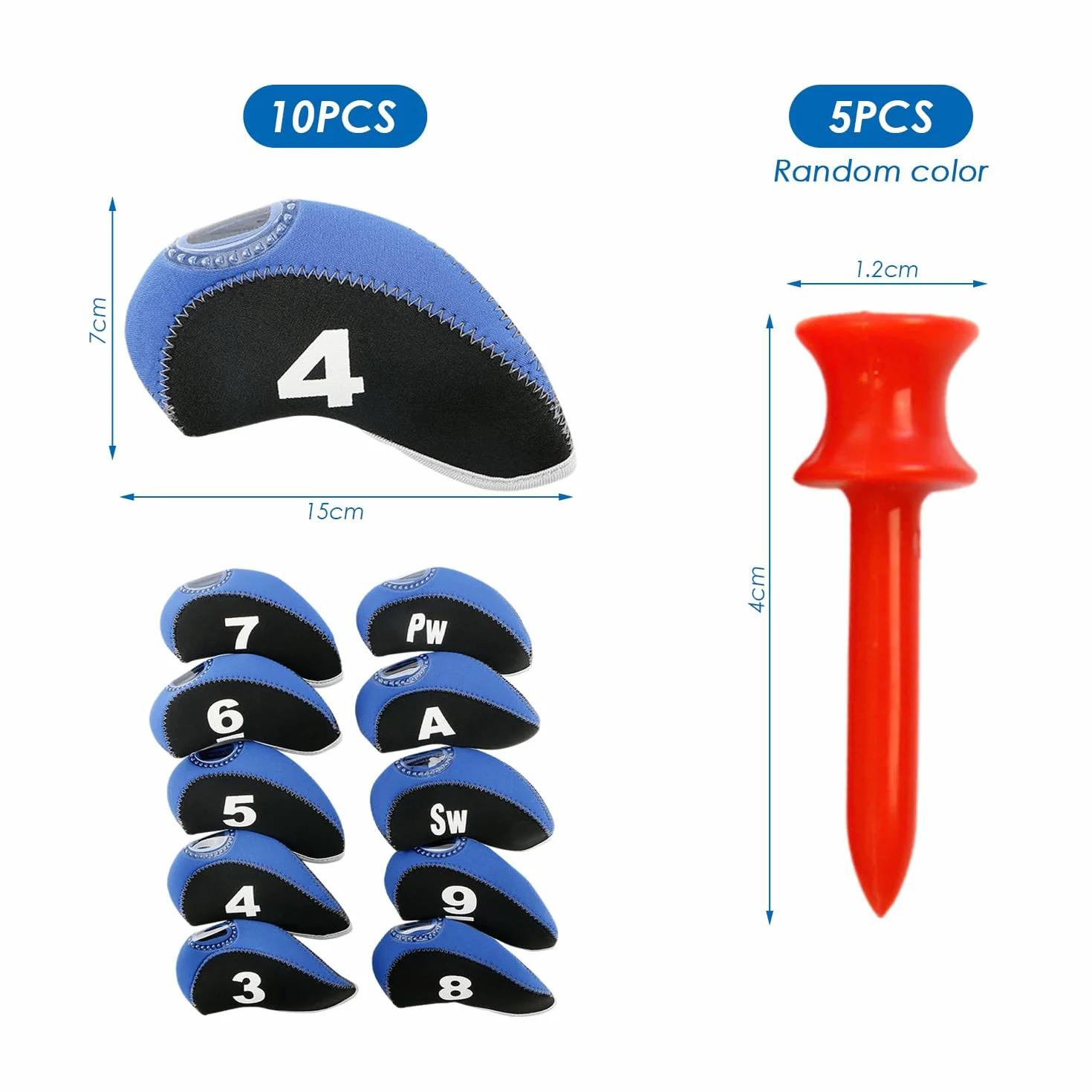 Fundas para Cabezas de Palos de Golf, 5 Clavos de Goma, Funda de Transporte