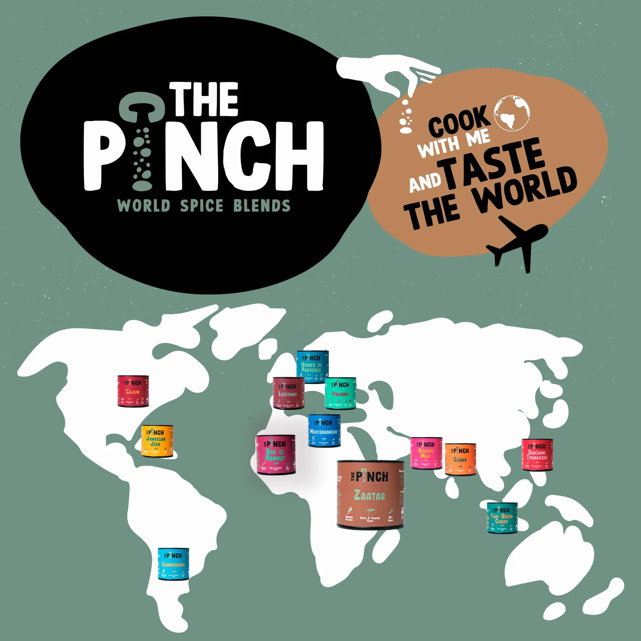 THE PINCH Zaatar Sazonador Árabe 100% natural - Sabor Auténtico del Líbano, con sumac. Fácil de usar en ensaladas, verduras asadas, hummus, panes y batatas dulces. Paquete 45g.