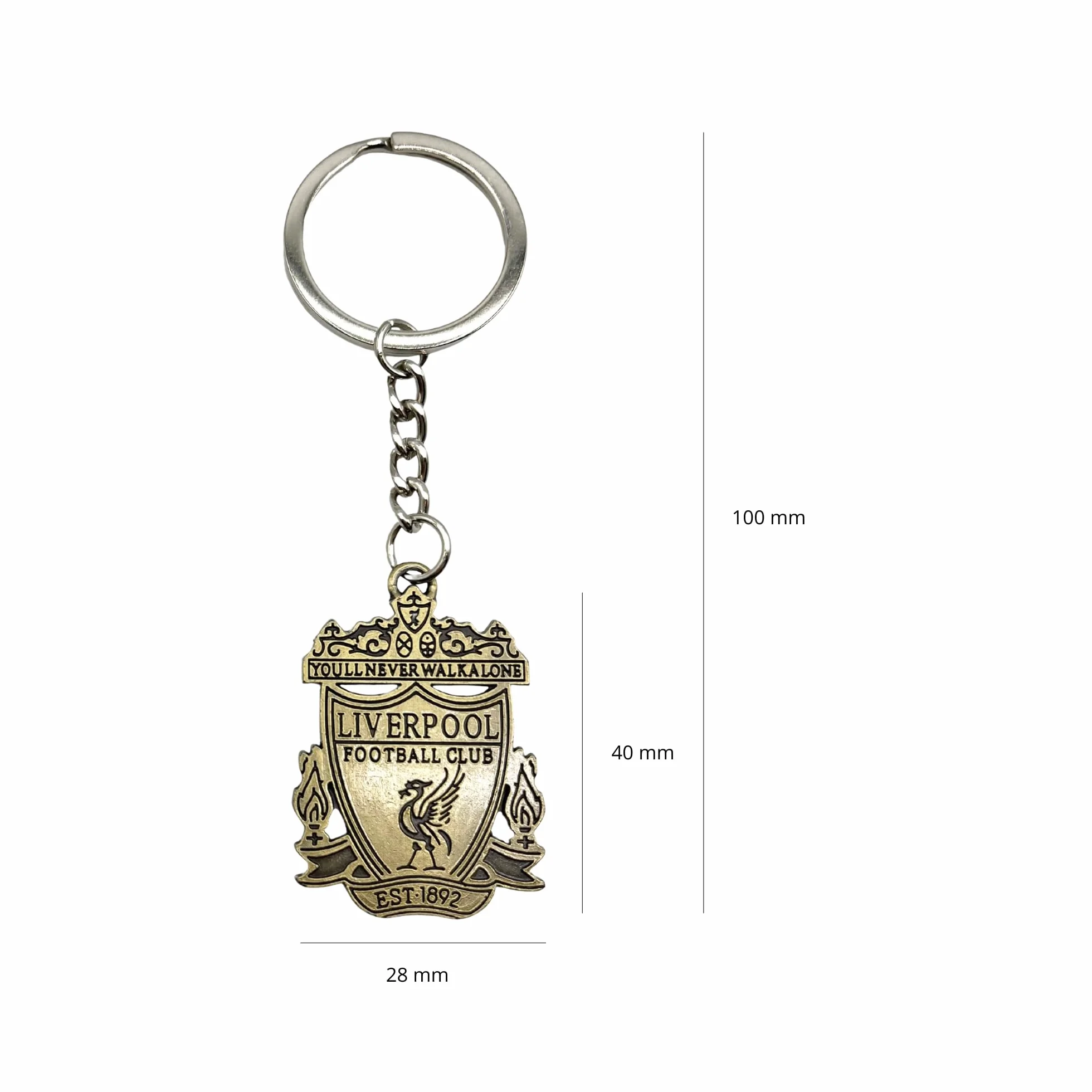 AUTOZOCO Llavero metálico Liverpool dorado con emblema equipo Reds