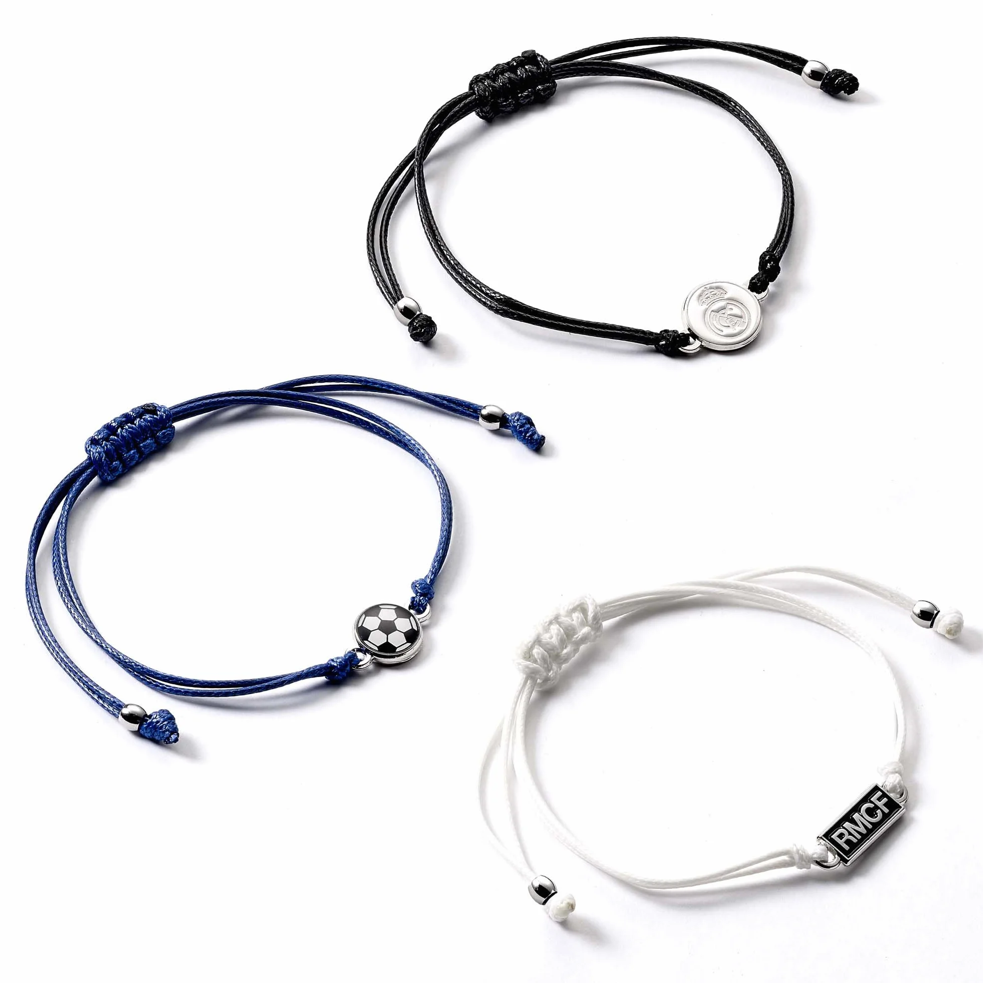 Conjunto de 3 pulseras de amistad del Real Madrid Club de Fútbol