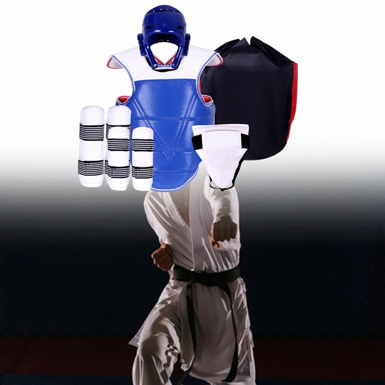 Conjunto de Equipo de Protección de Taekwondo de 5 Piezas, Protección Completa Engrosada