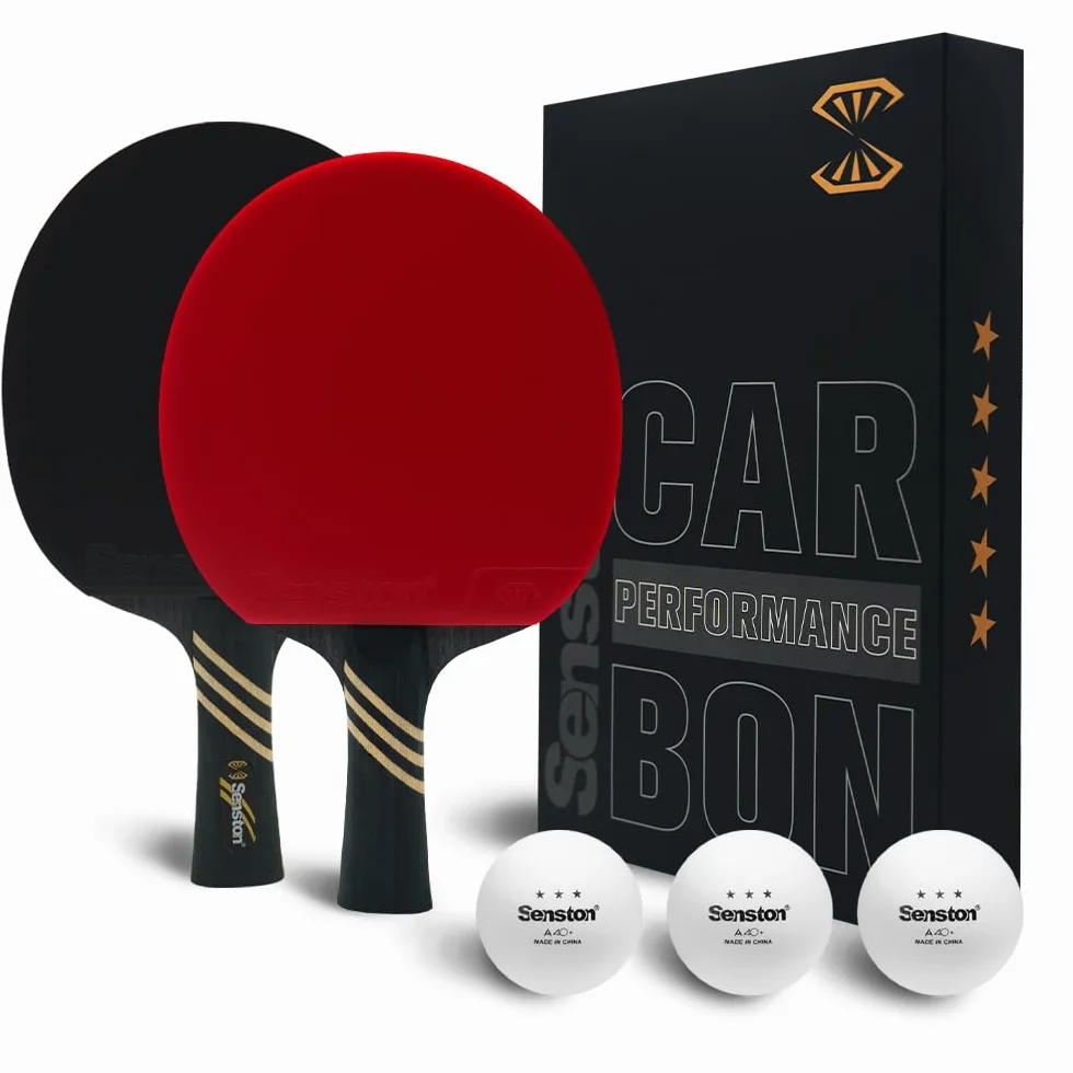 Senston Raqueta de Ping Pong Profesional con Tecnología de Carbono, Juego para Avanzados