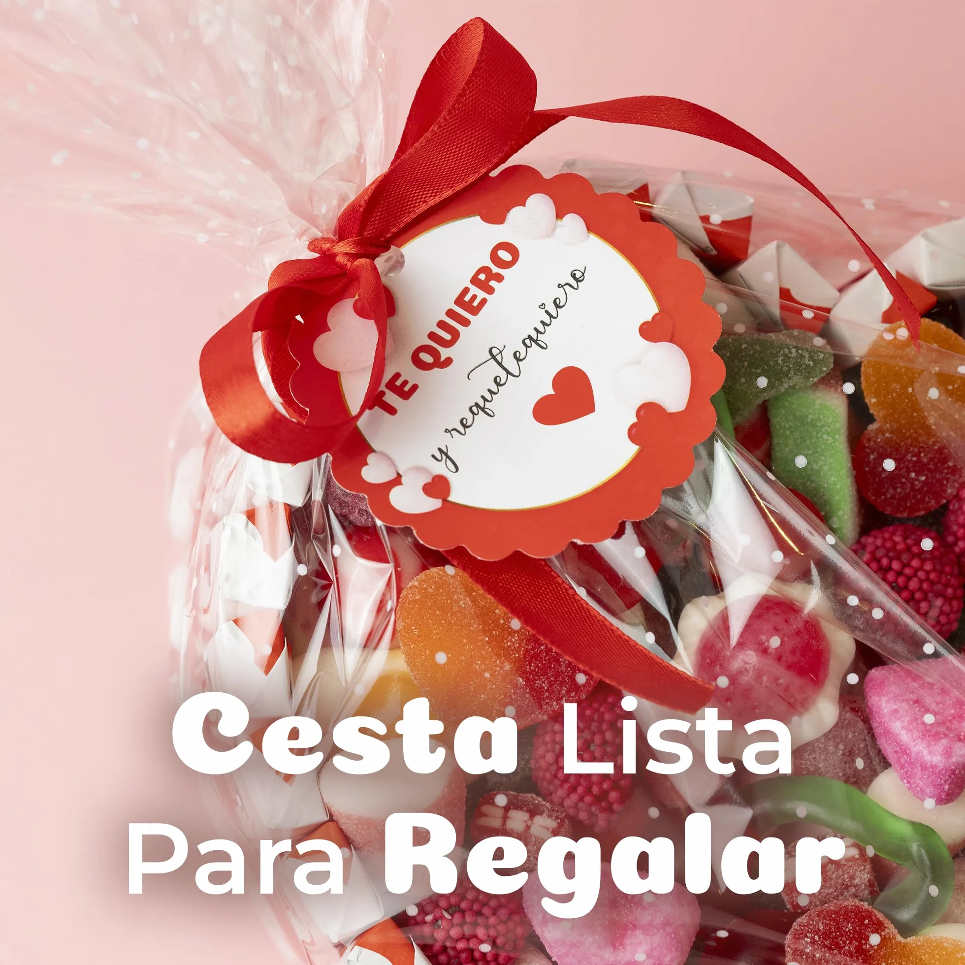 Onza Regalo dia de la madre original - Cesta de Chocolates Kinder y Chucherías para Regalar - Corazón Chocolatinas Kinder - Gran Surtido Chuches y Gominolas