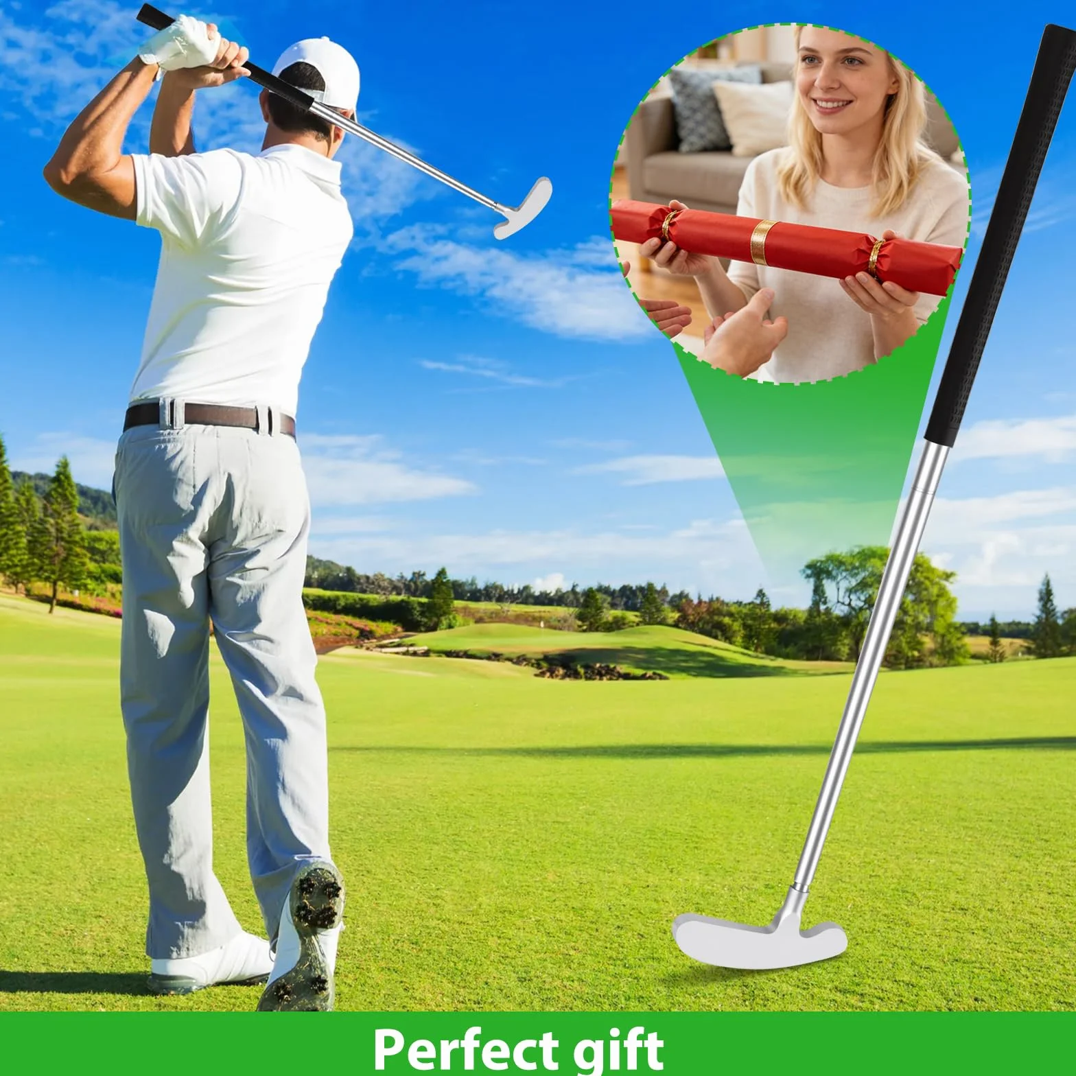 Juego de entrenamiento de swing de golf ajustable retráctil para interiores y exteriores regalo