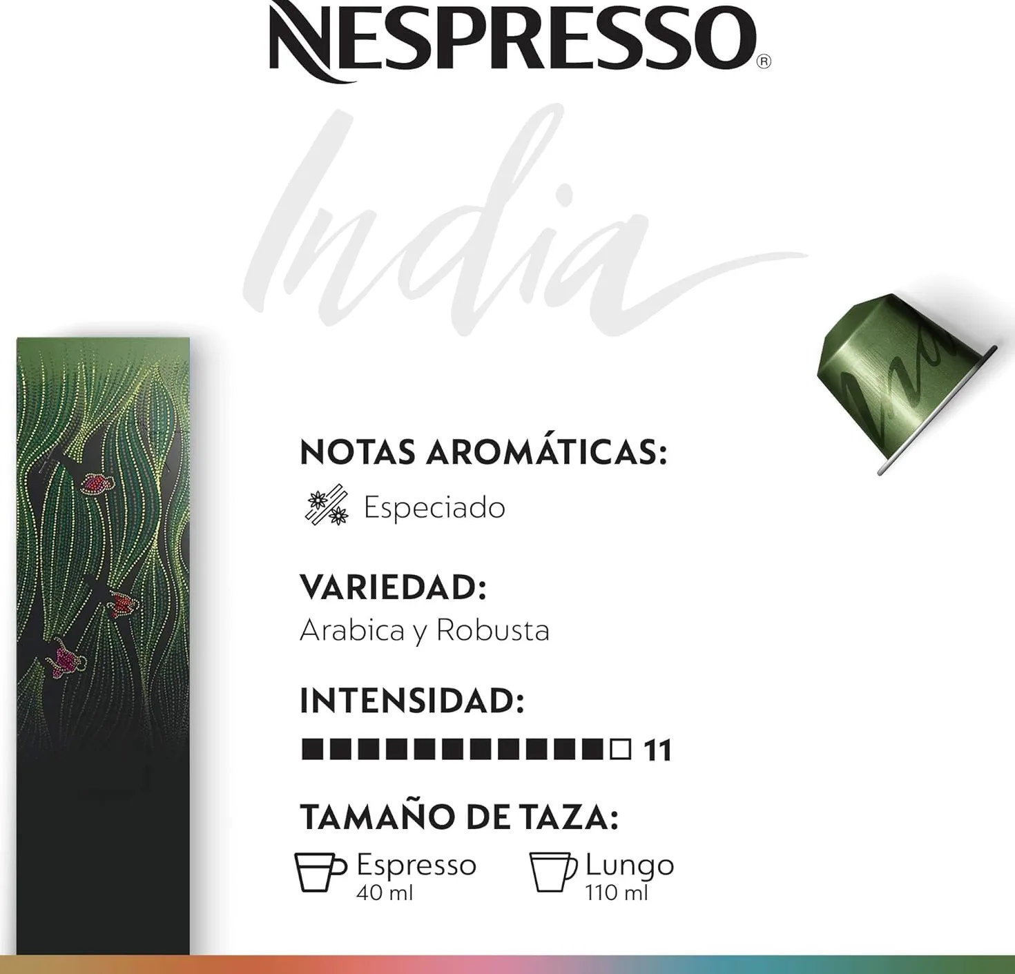Nespresso Café Master Origin paquete variado 50 cápsulas: Colombia, Etiopía, India, Indonesia, Nicaragua - Sistema Original