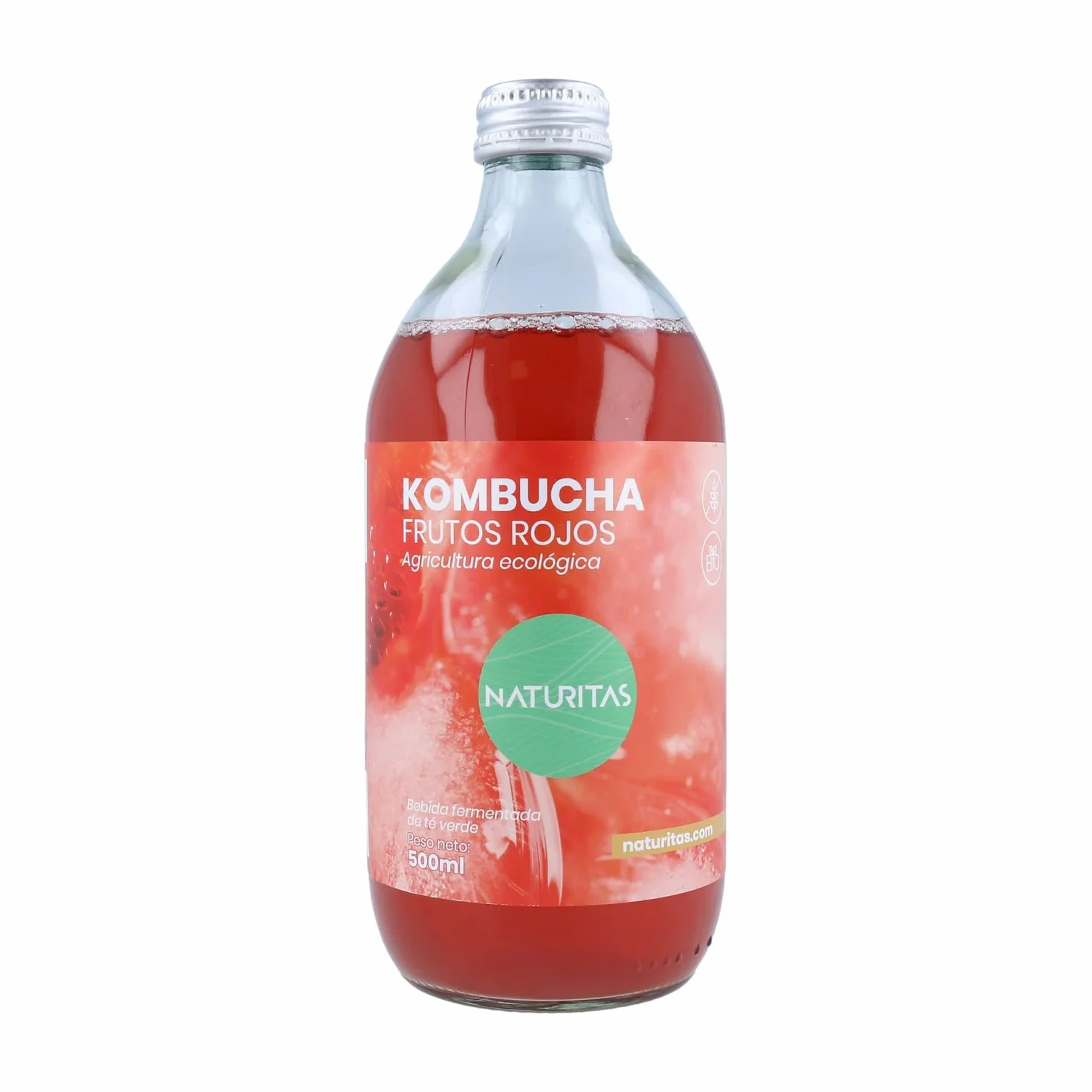 Pack de kombucha frutos rojos BIO | 6 unidades | Naturitas Essentials | 6 Unidades De 500Ml | Ayuda a la digestión y al sistema inmunológico | Refrescos