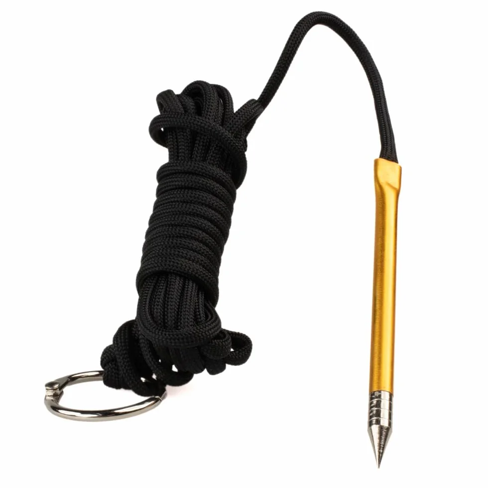 PARACORD PLANET 10 pies 550lb Paracord Pesca Stringer Fish Holder con Aguja de Metal y Anillo Dividido