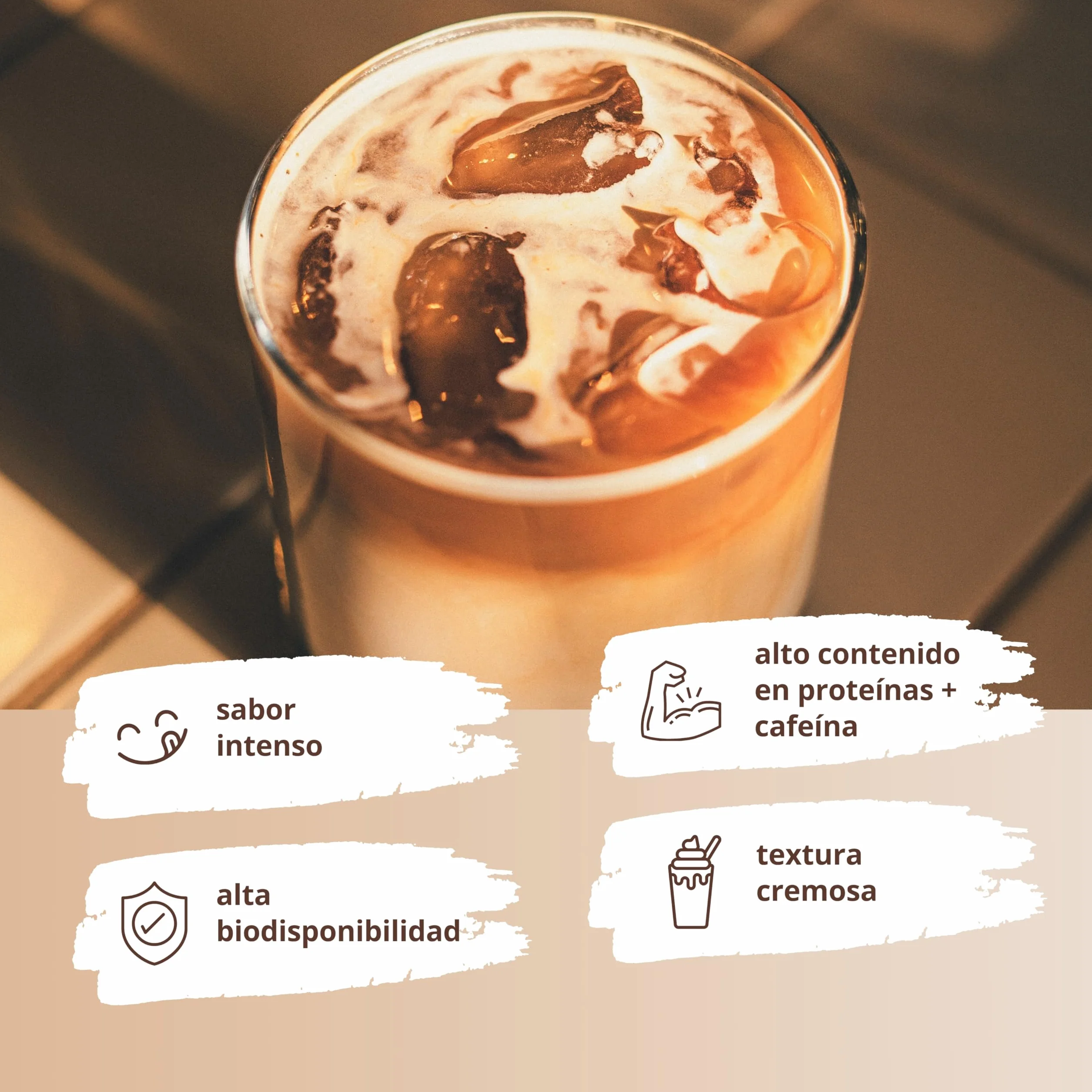 Nutri + Protein iced Coffee Chocolate Brownie - Vheypresso Café Proteína con Cafeína 800 g - sin Lactosa + Gluten - Proteínas para Construcción muscular