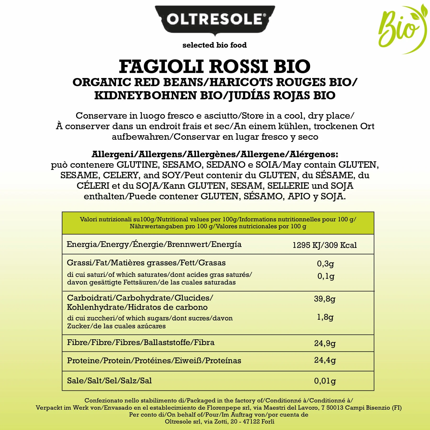 Oltresole, Alubias Rojas Ecológicas 1 Kg, Legumbres Secas Ecológicas de Cultivo Controlado, Ricas en Proteínas y Sales Minerales, Ideales para Dietas Hipocalóricas, Veganas y Vegetarianas