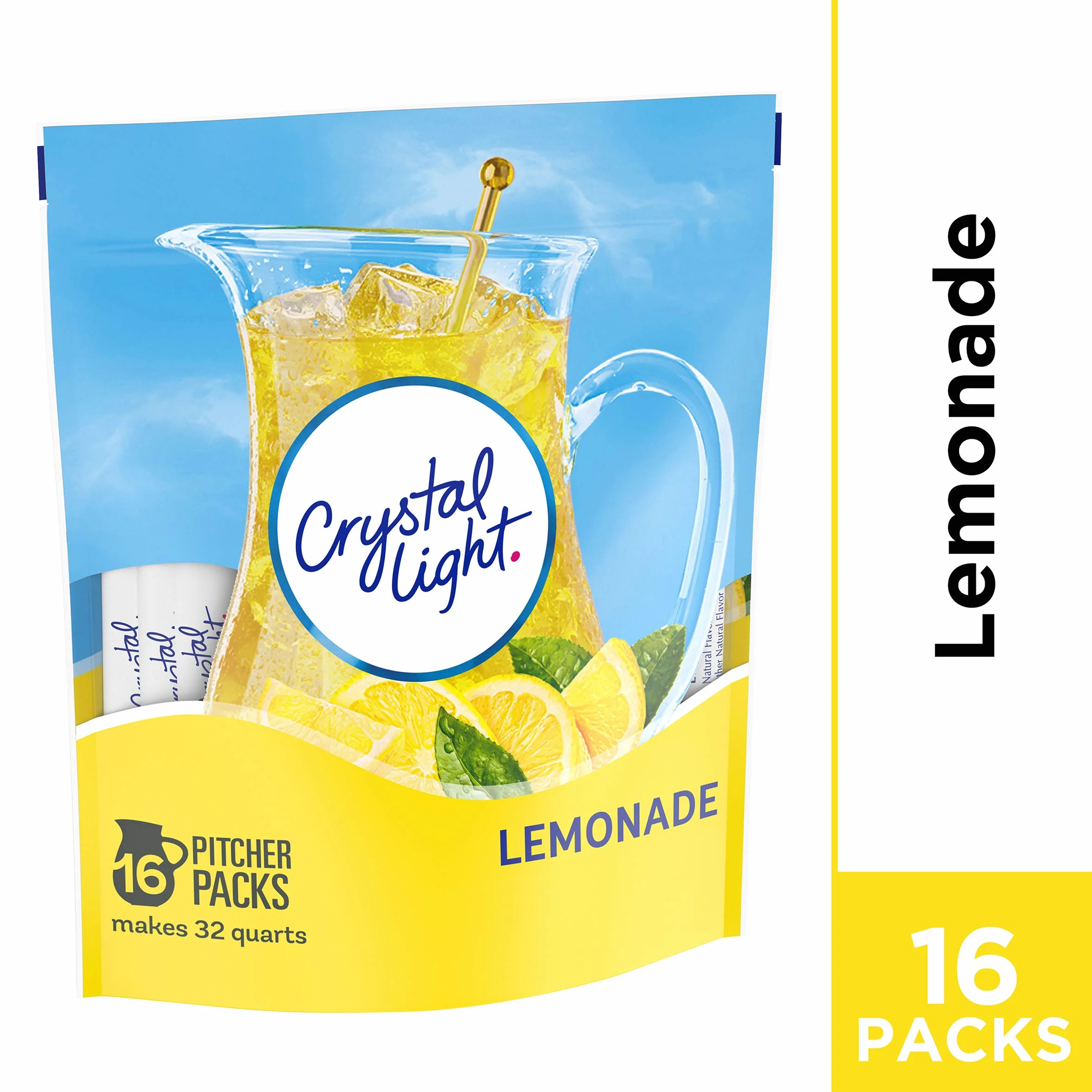 Crystal Light Lemonade Sticks, Natural, 8.6 Ounce