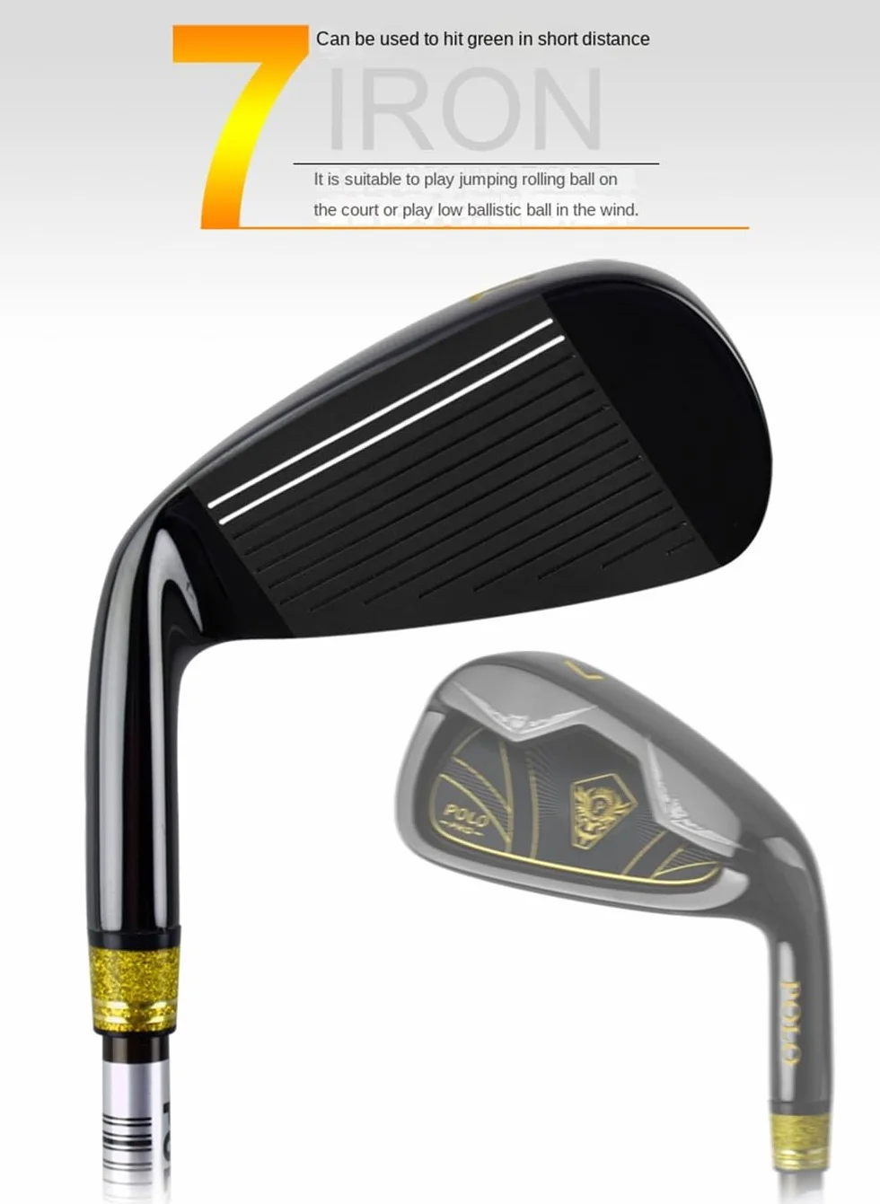 Hierro #7 para palos de golf con eje de carbono para diestros