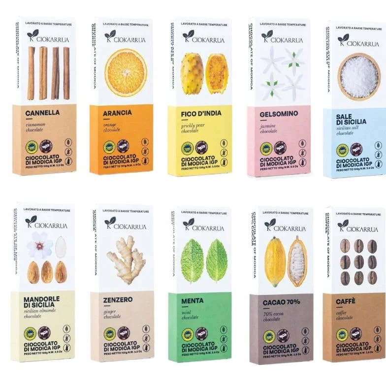Tabletas de Chocolate de Módica IGP Surtido de Sabores