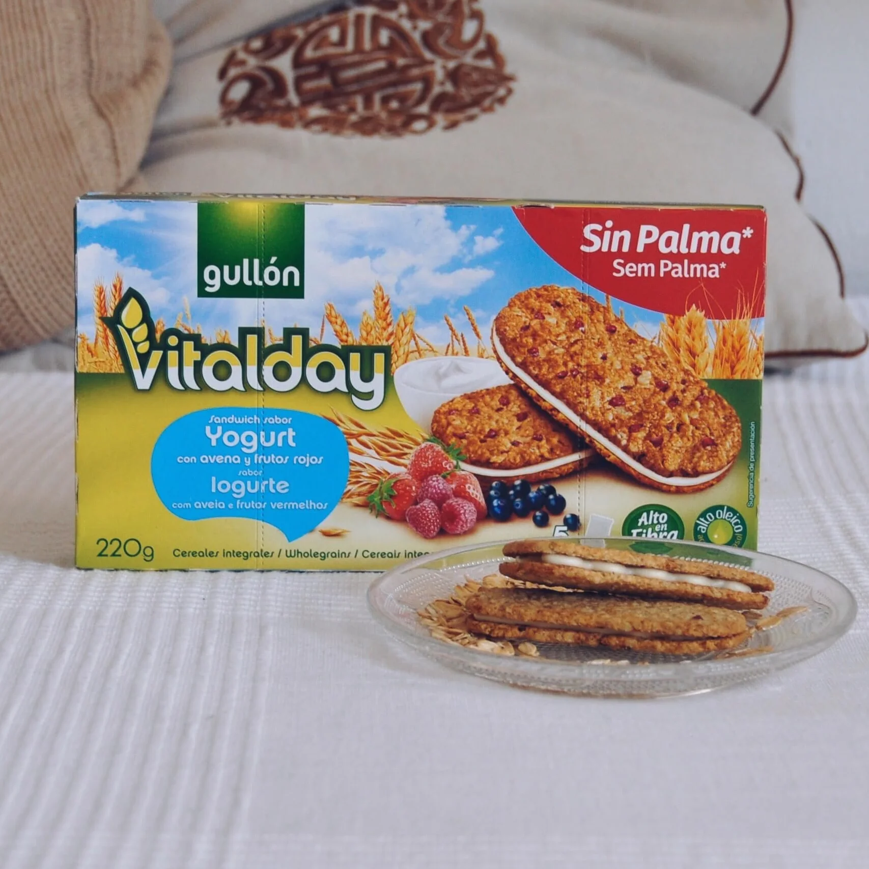 Gullón Vitalday Sandwich Yogur Galleta Desayuno y Merienda, Paquete de 5 x 44g