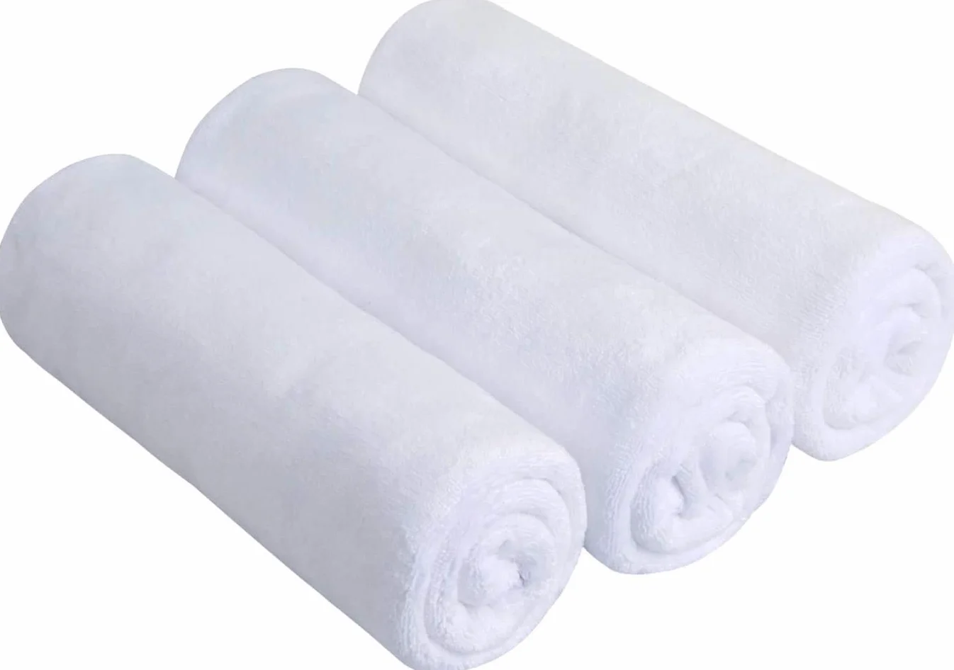 Toalla Gimnasio Microfibra 40x80 cm Paquete de 3 Blanco Secado rápido