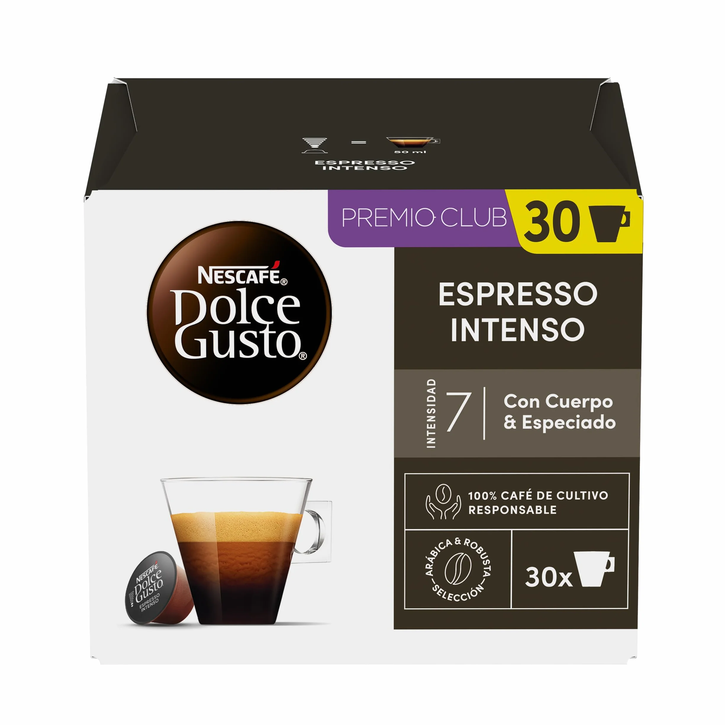 NESCAFÉ Dolce Gusto Espresso Intenso Cápsulas de Café 90 Cápsulas Intensidad 7 Originales