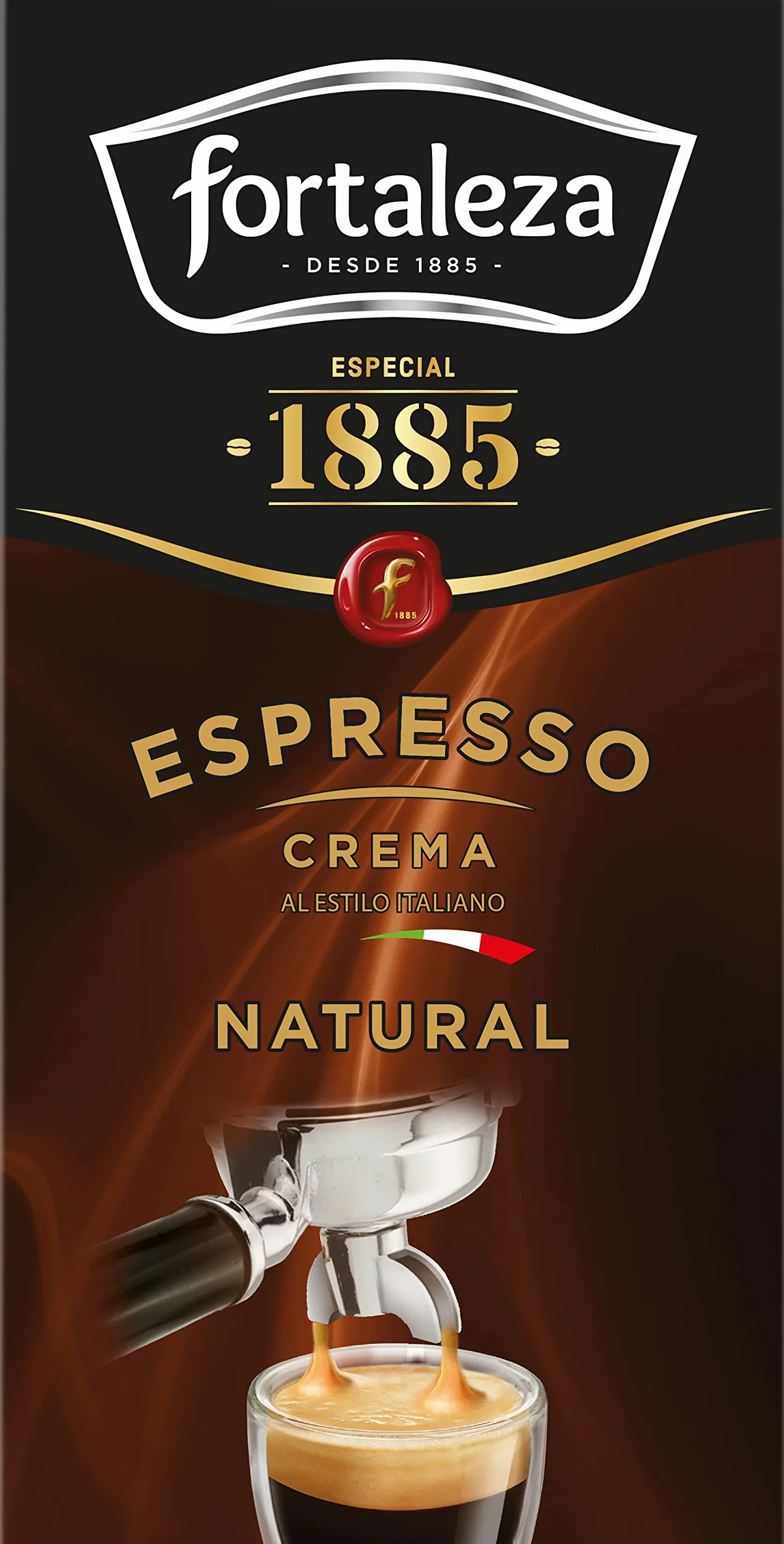 CAFÉ FORTALEZA Café Molido Espresso Natural Intensidad Media 100% Arábica - Pack 8 unidades Total 2 Kg