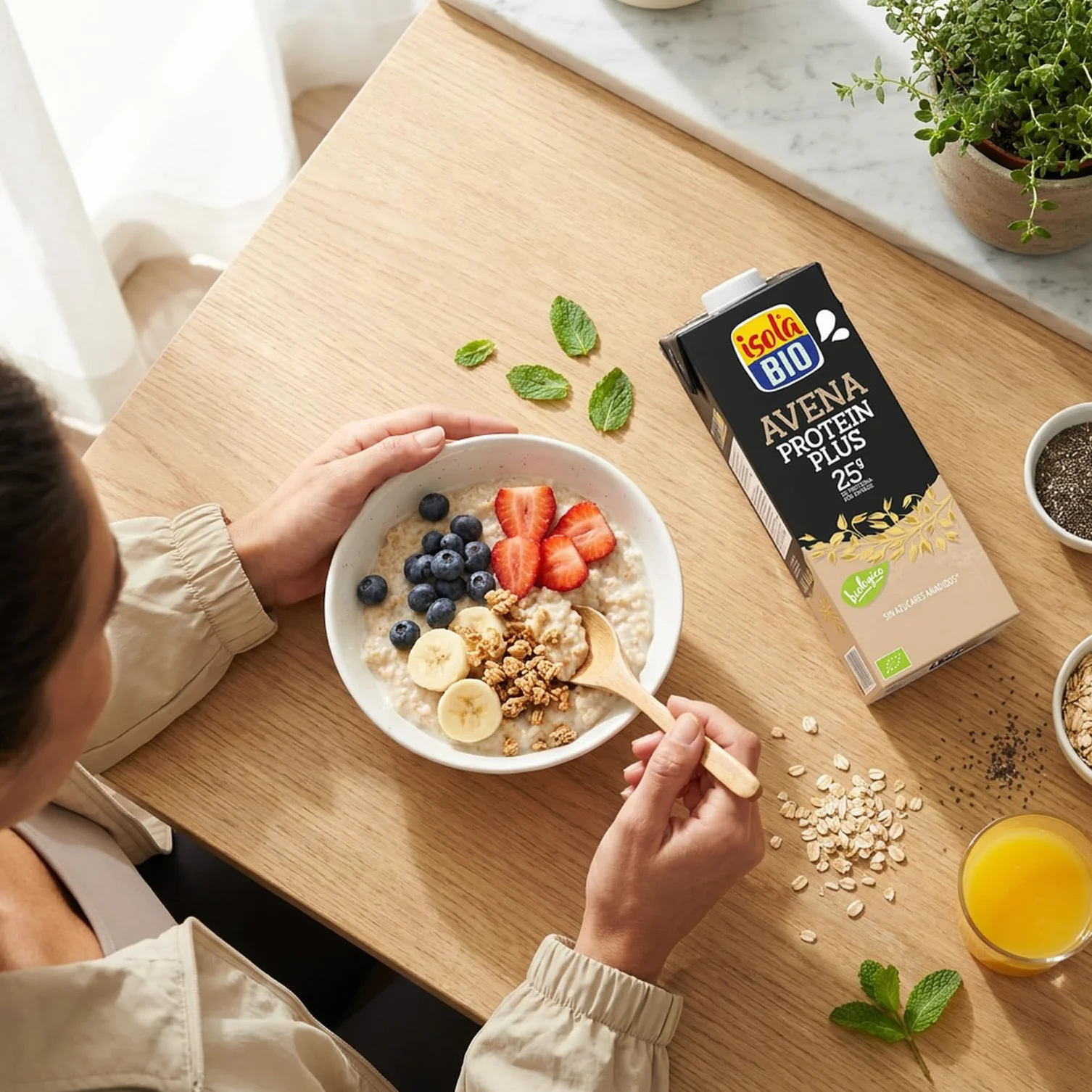 ISOLA BIO - Pack de 6 Unidades de 1 L de Bebida Ecológica Vegetal de Avena con Proteína - Alto Contenido en Proteínas Vegetales - Apto para Veganos