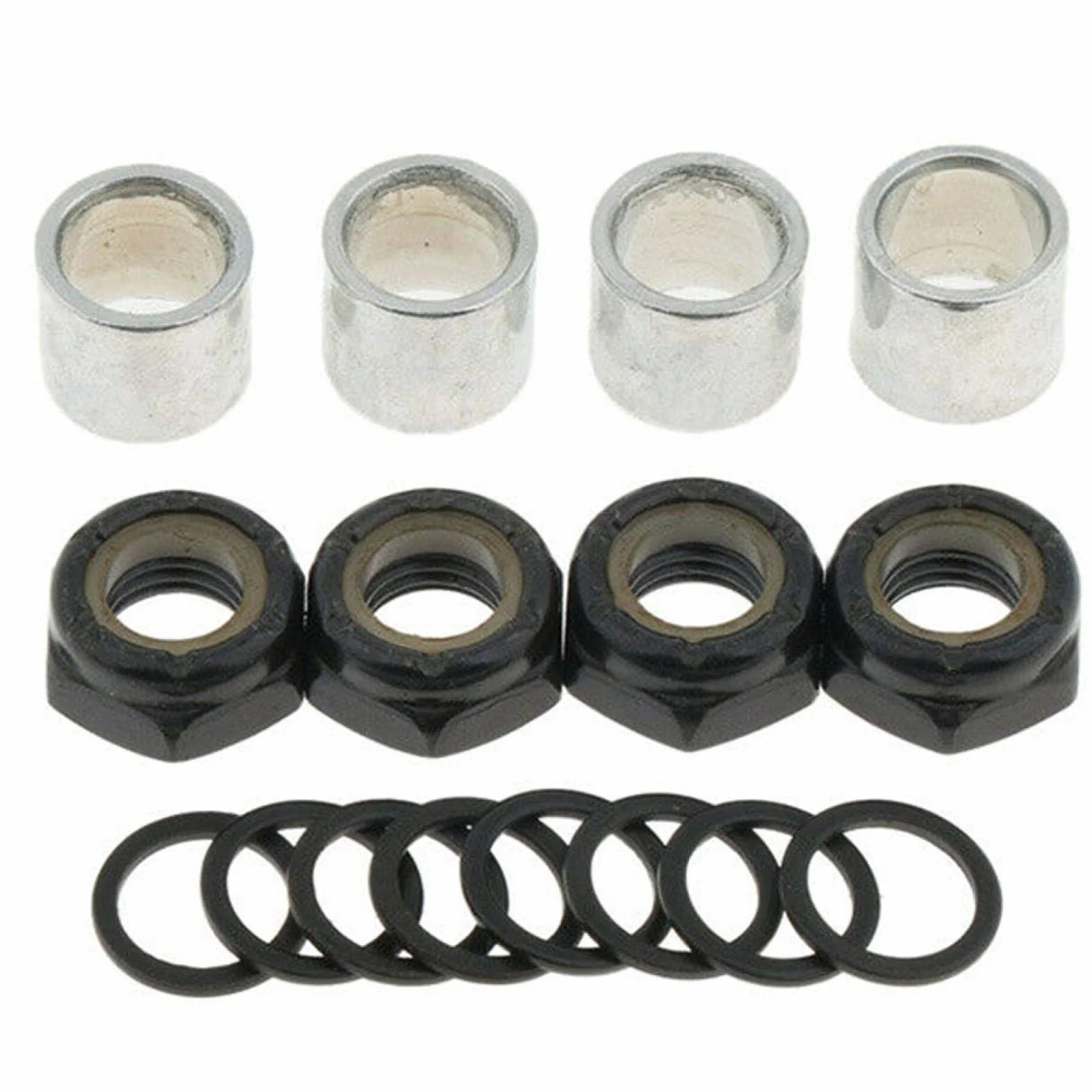 Kit de arandelas espaciadoras de metal para rodamientos de monopatín y longboard, tuercas de reparación