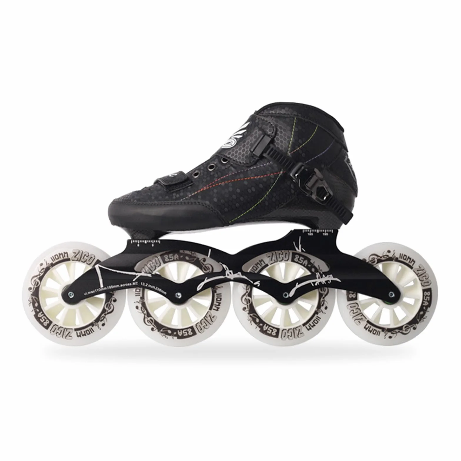 Patines En Línea De Velocidad Carbono 110 mm Unisex 4-Wheel Black