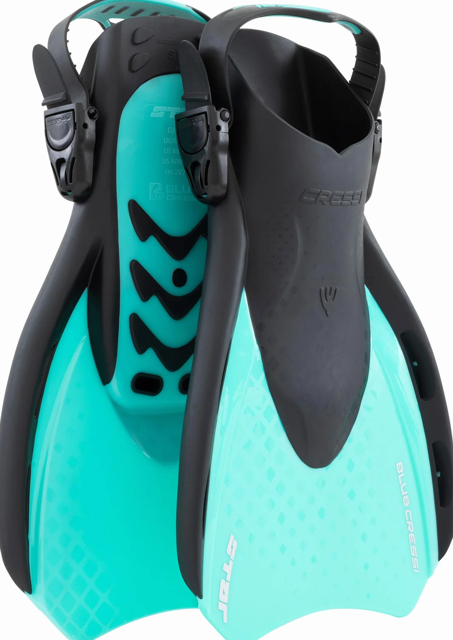 CRESSI Star Fins Aletas Compactas Ajustables Potente Pala Ventilada Cómoda Zapata para Nadar Snorkel Viajar Adultos