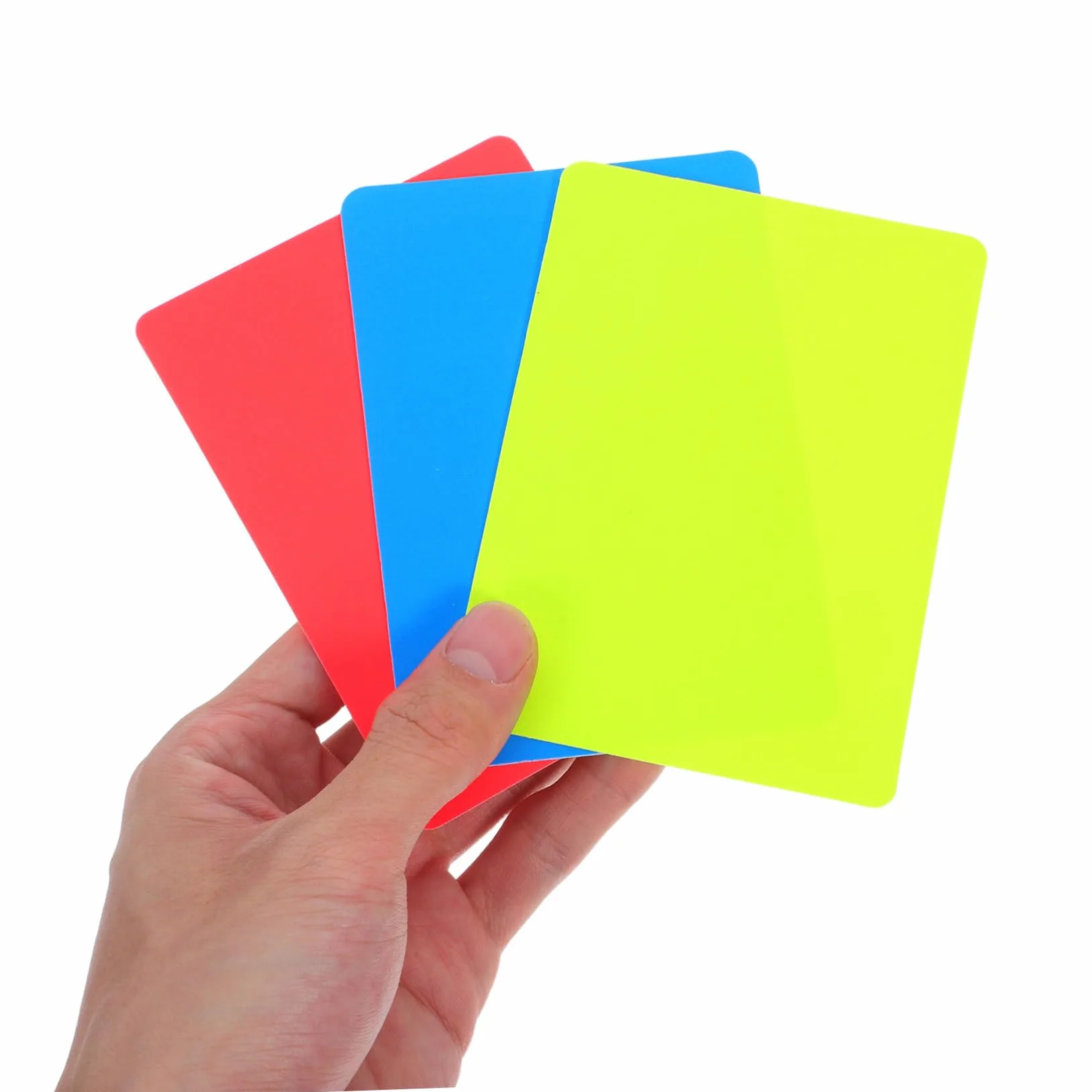 SUPVOX Juego de 6 Tarjetas de Árbitro de Fútbol en PVC Rojo Amarillo Azul para Penalizaciones