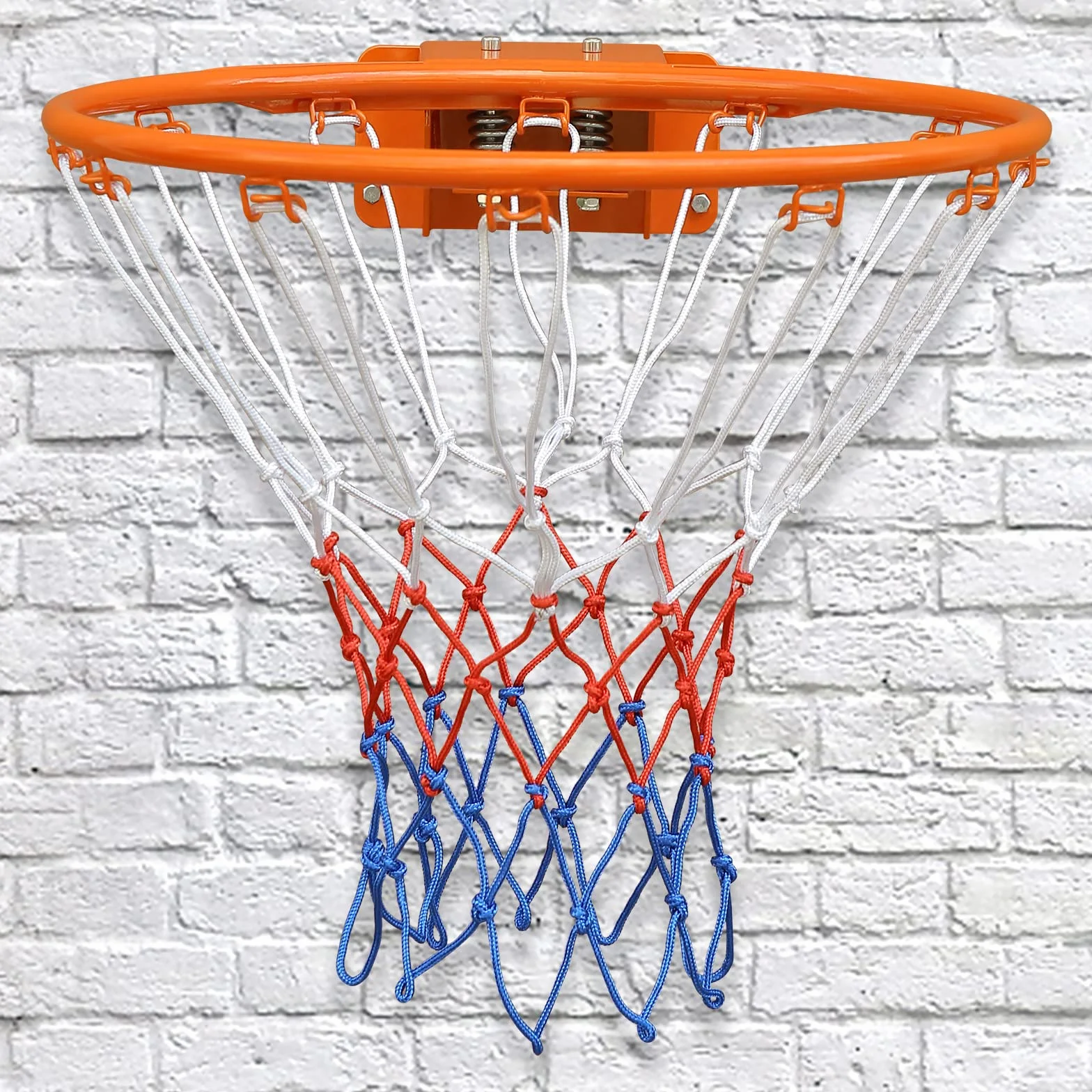 Portería de Baloncesto con Doble Resorte Sólido, Red para Todo Clima, Aro Montado en Pared, 18'