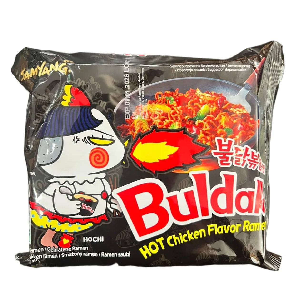 Samyang Buldak Carbo Ramen × 5 paquetes Sabor: Súper picante-Picante-Carbonara-Queso (140g, Pollo,Picante)