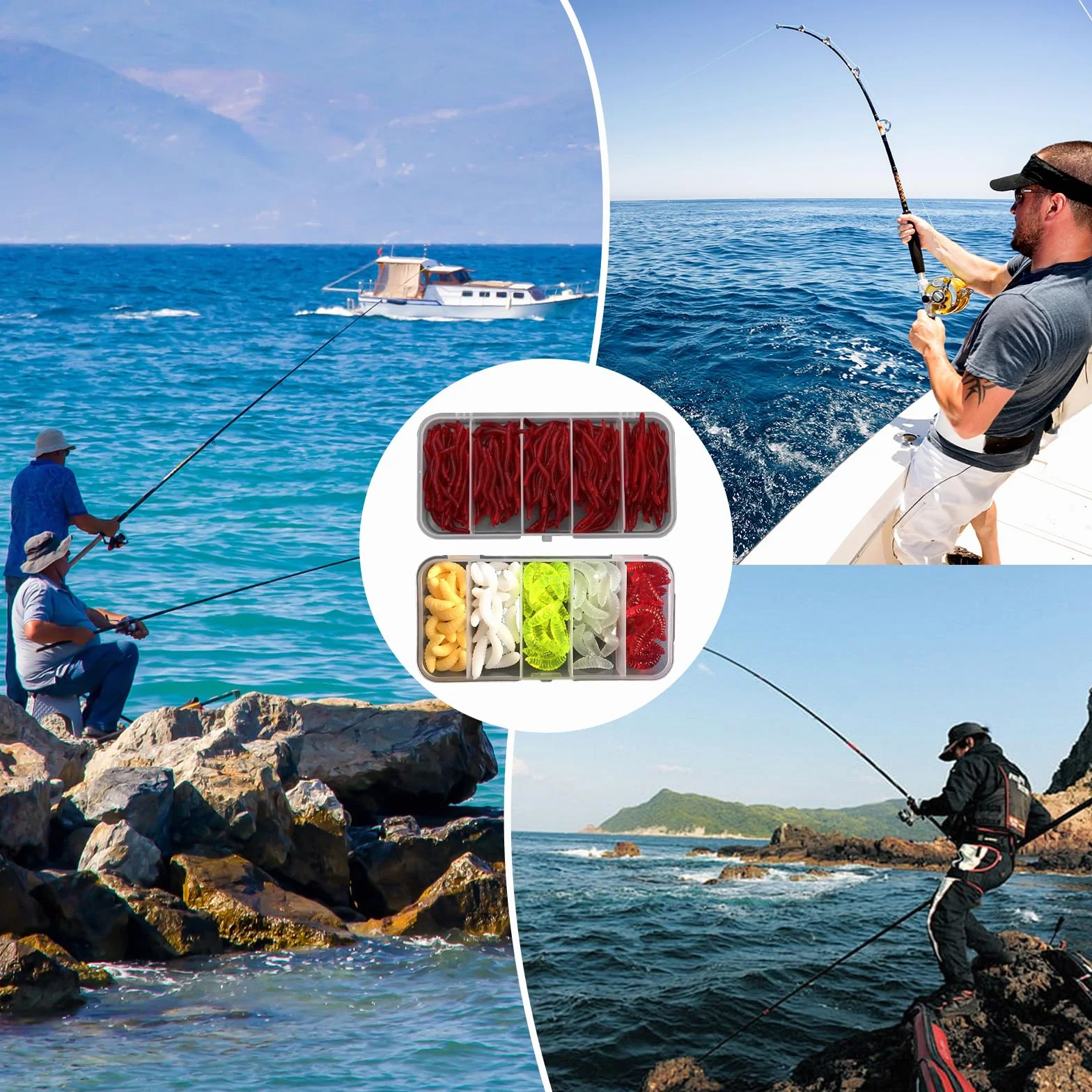 Señuelos Artificiales Gusanos para Pesca Trucha, 350 Piezas Lombrices Artificiales
