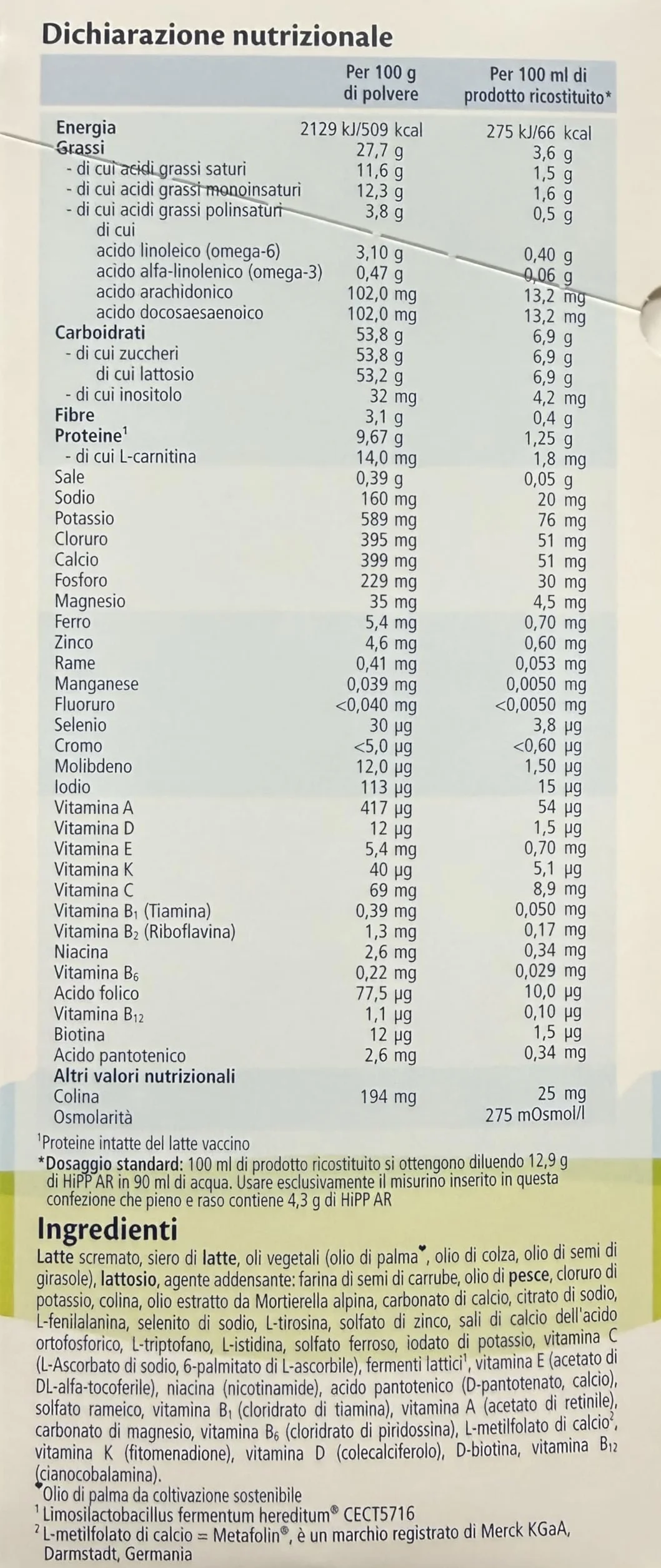 Hipp AR Latte Anti-reflusso Alimento a fini medici Speciali 600g