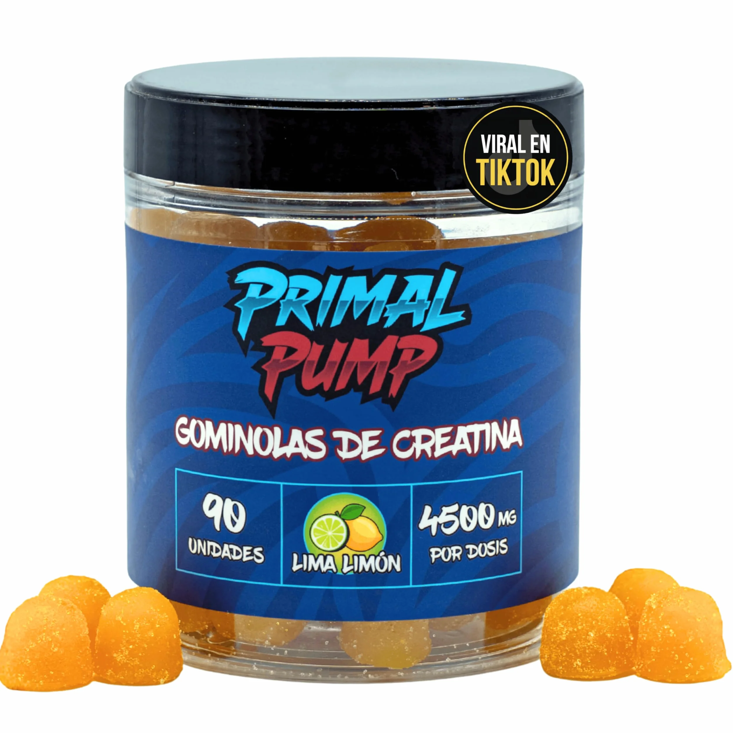 Creatina Monohidratada 4.5g Gominolas - Sin Azúcar, Vegano, Sabor Lima Limón