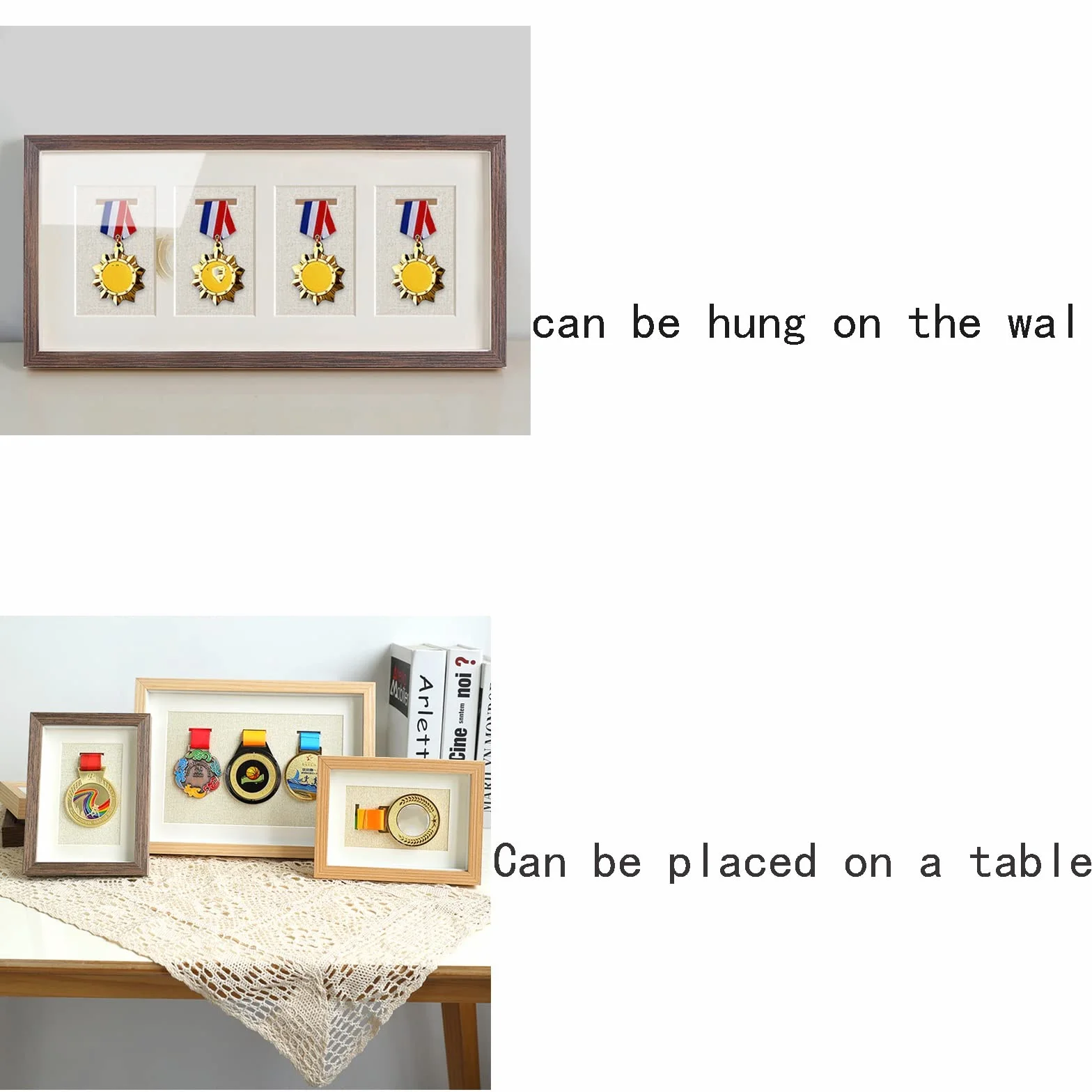 Medalla Deportes Cuadro Mostrar Marco Exhibición Medallas 3D 30x42cm Madera Maciza Soporte Almacenamiento